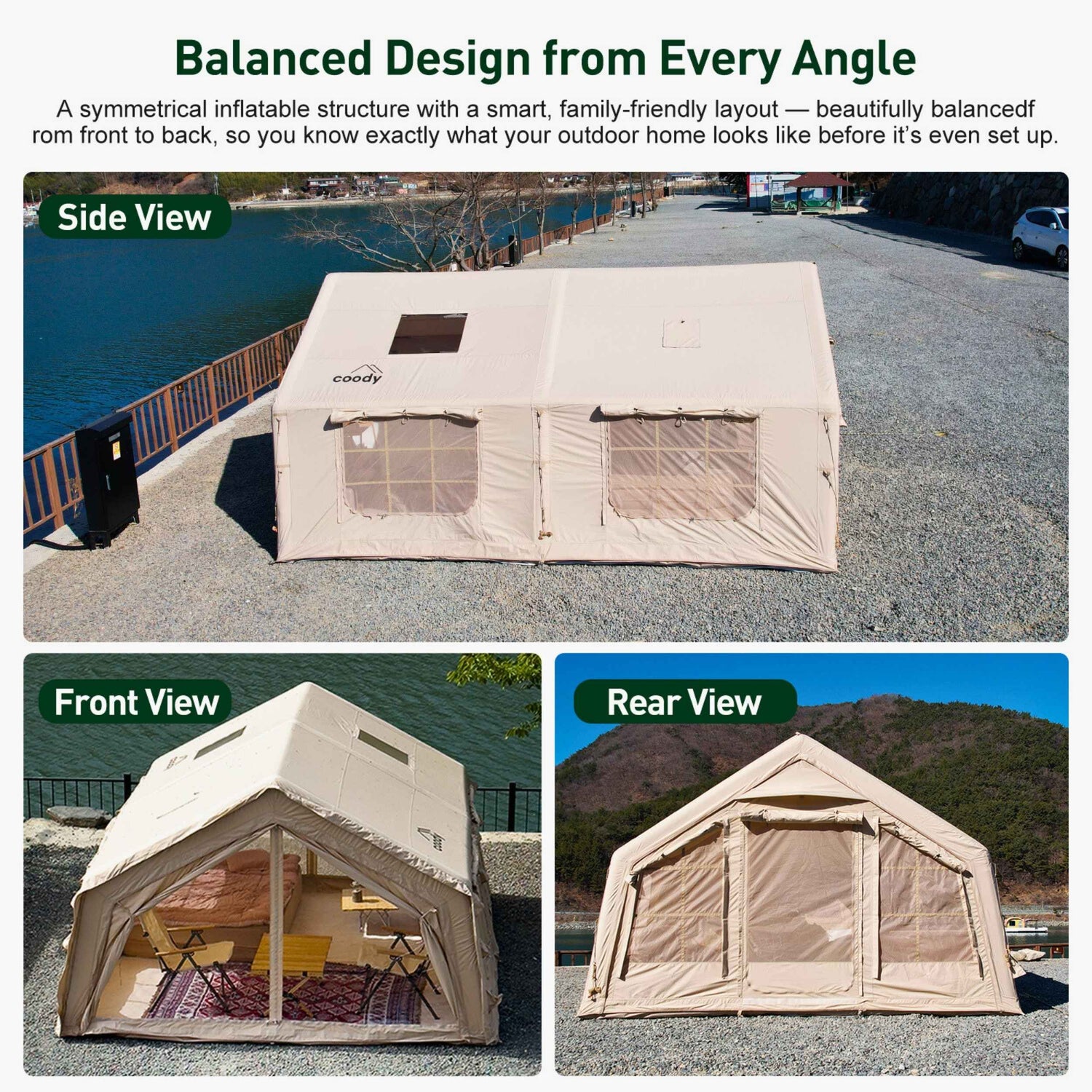 Coody 13.6 Beige (2-8 personas) + Estufa de Leña RBM Caminus M