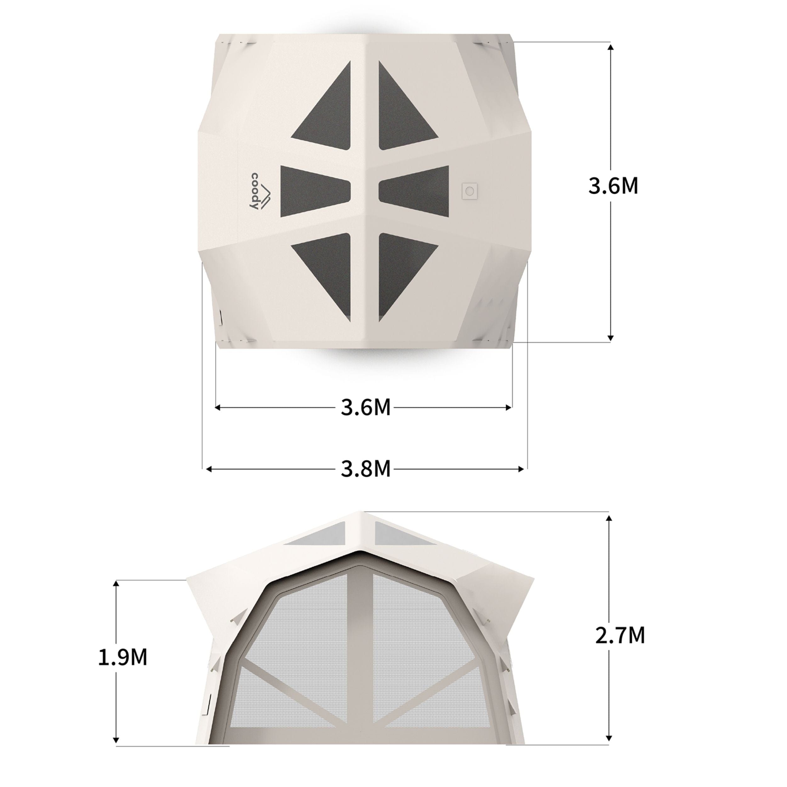 Coody Hub Pro Black - Inflatable Tent for Camping (2-6 Person