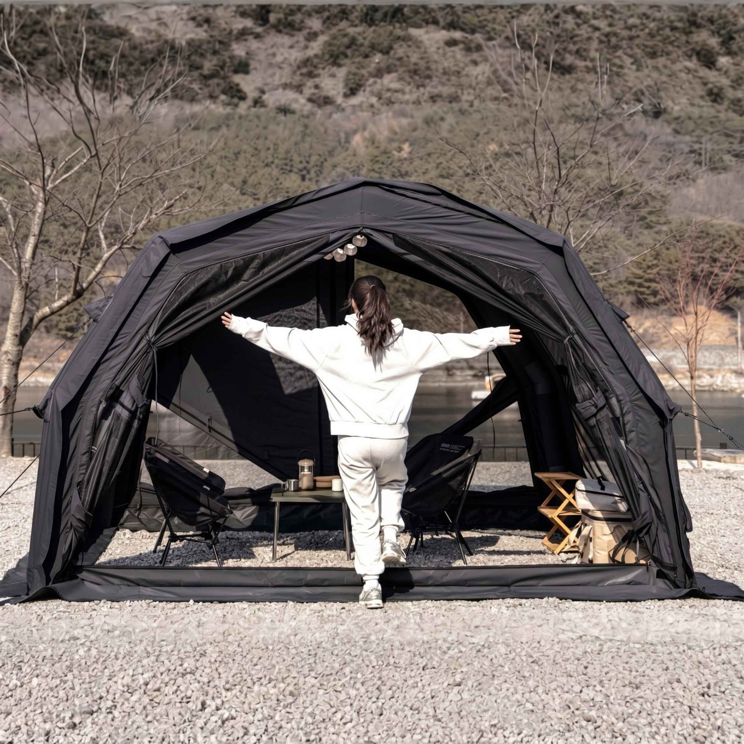 Coody 10.0 PRO Black Premium Inflatable Canvas Tent for 2–4