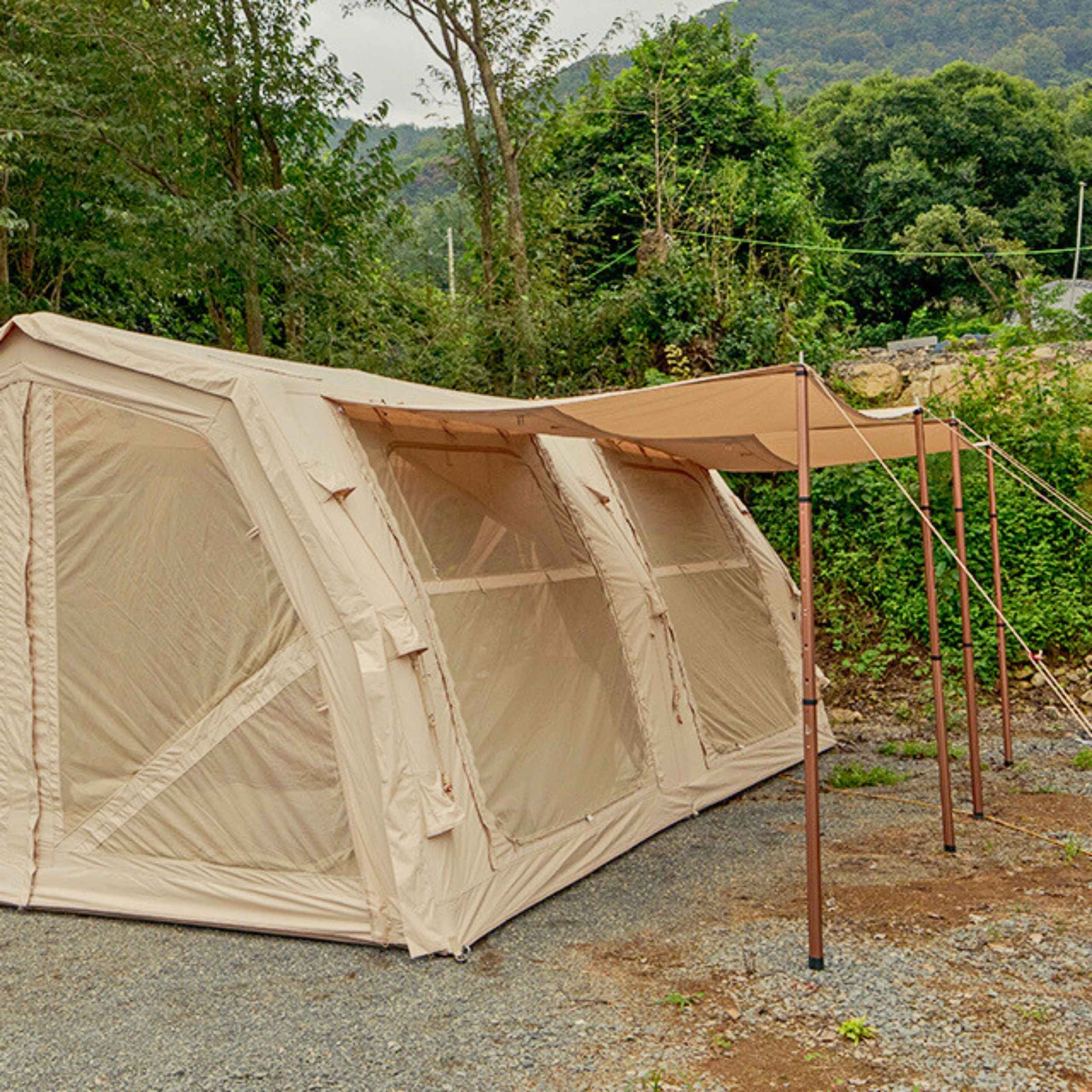 Coody Familia AirTent 17.2 Pro Beige- Inflatable Tent for Camping