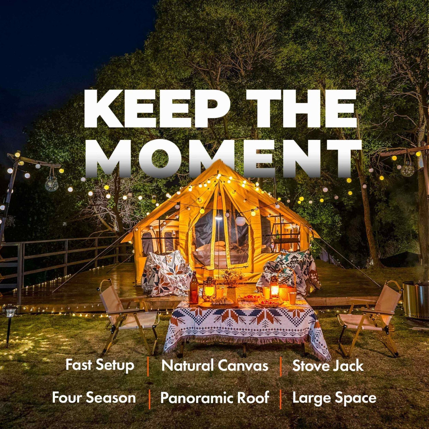 RBM Panda Large premium family camping airtent setup