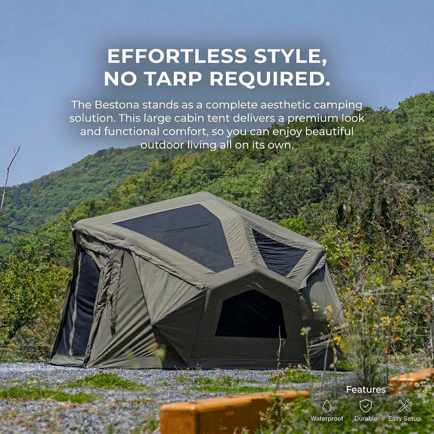 Coody | RBM Bestona Inflatable Tent for 2-4 Person (Forest Green)