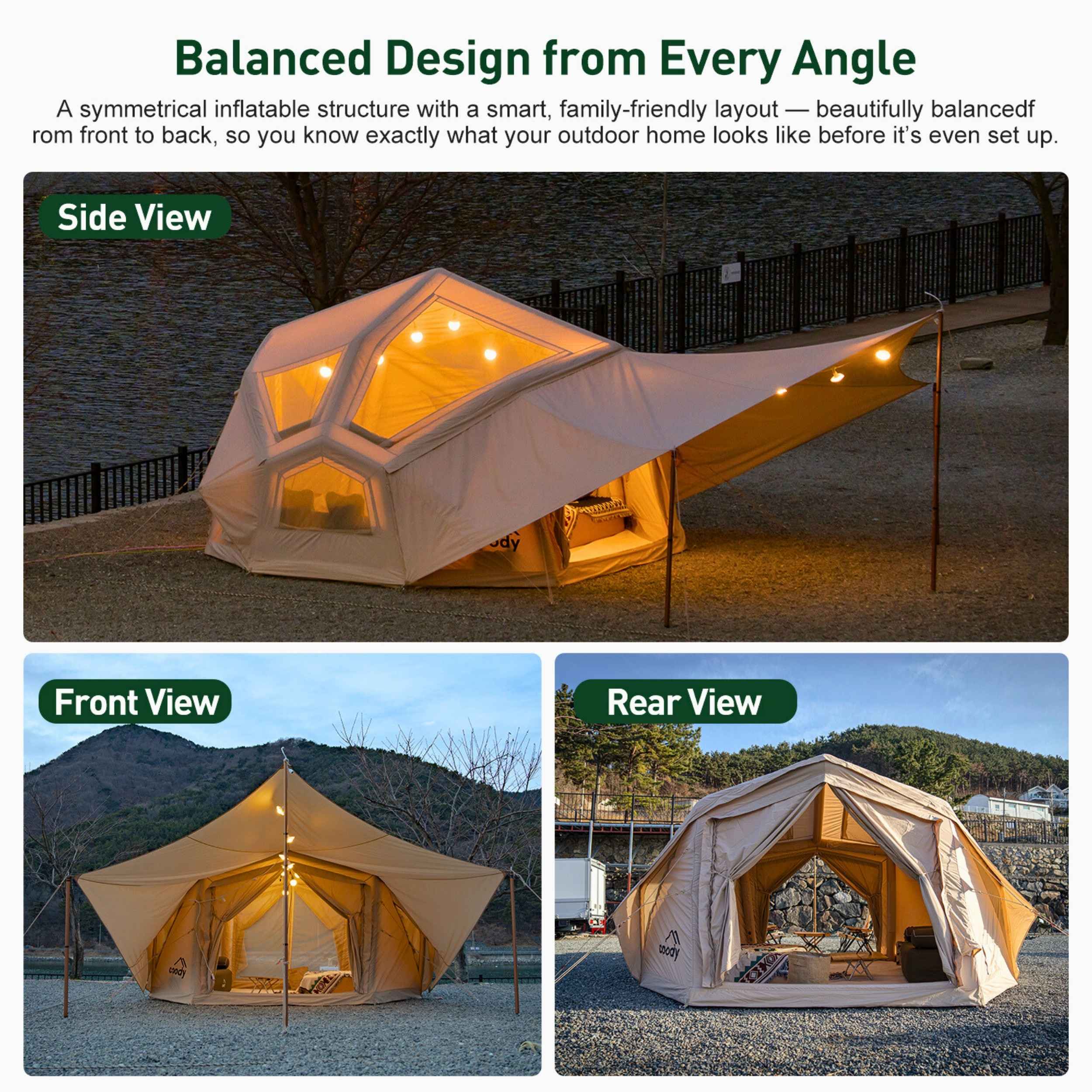 Bestona Beige Inflatable Tent | 2–4 Person Air Tent | RBM Outdoors