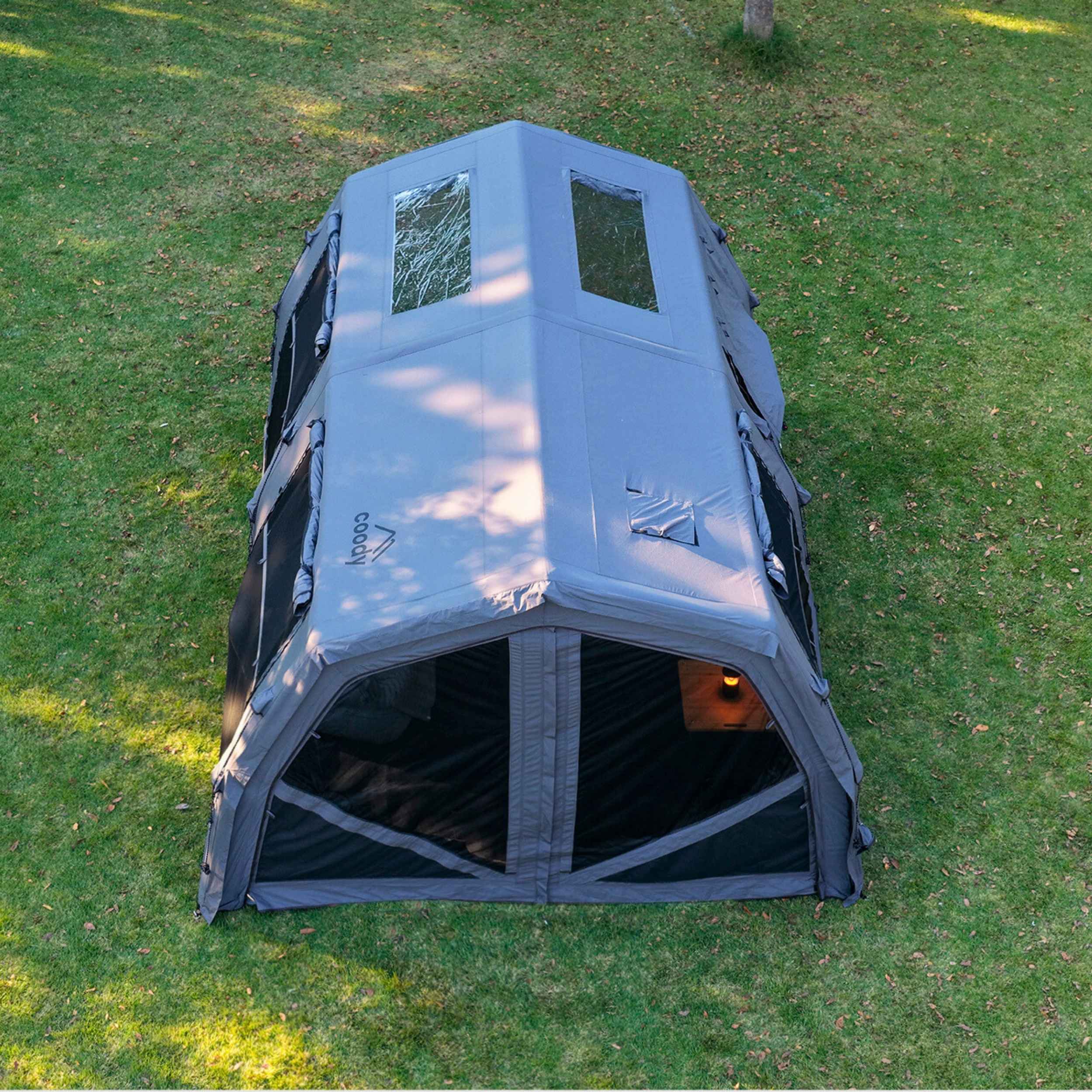 Coody Familia AirTent 17.2 Pro Gray Inflatable Tent with Stove