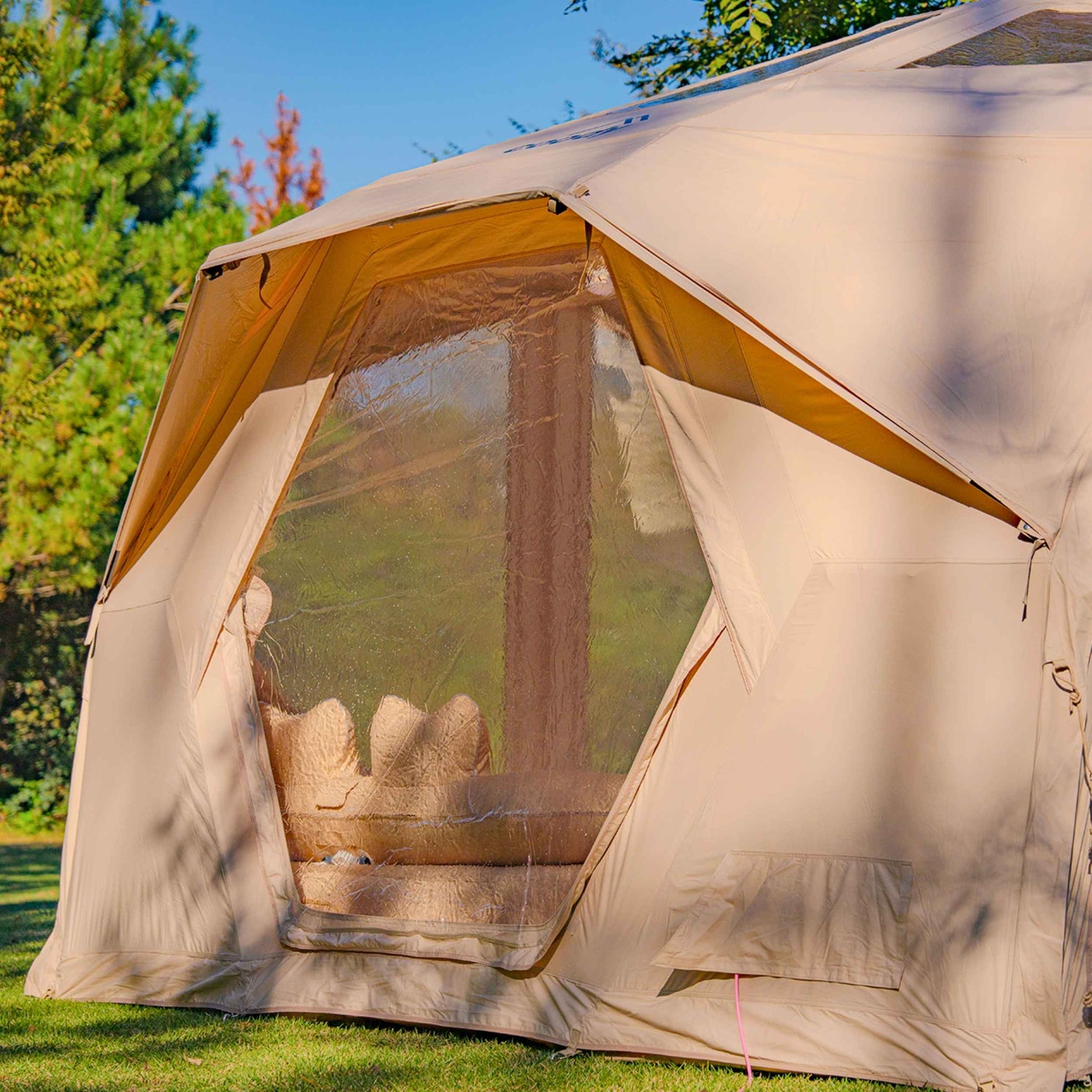 Coody Hub Pro Beige- Inflatable Tent for Camping (2-6 Person)