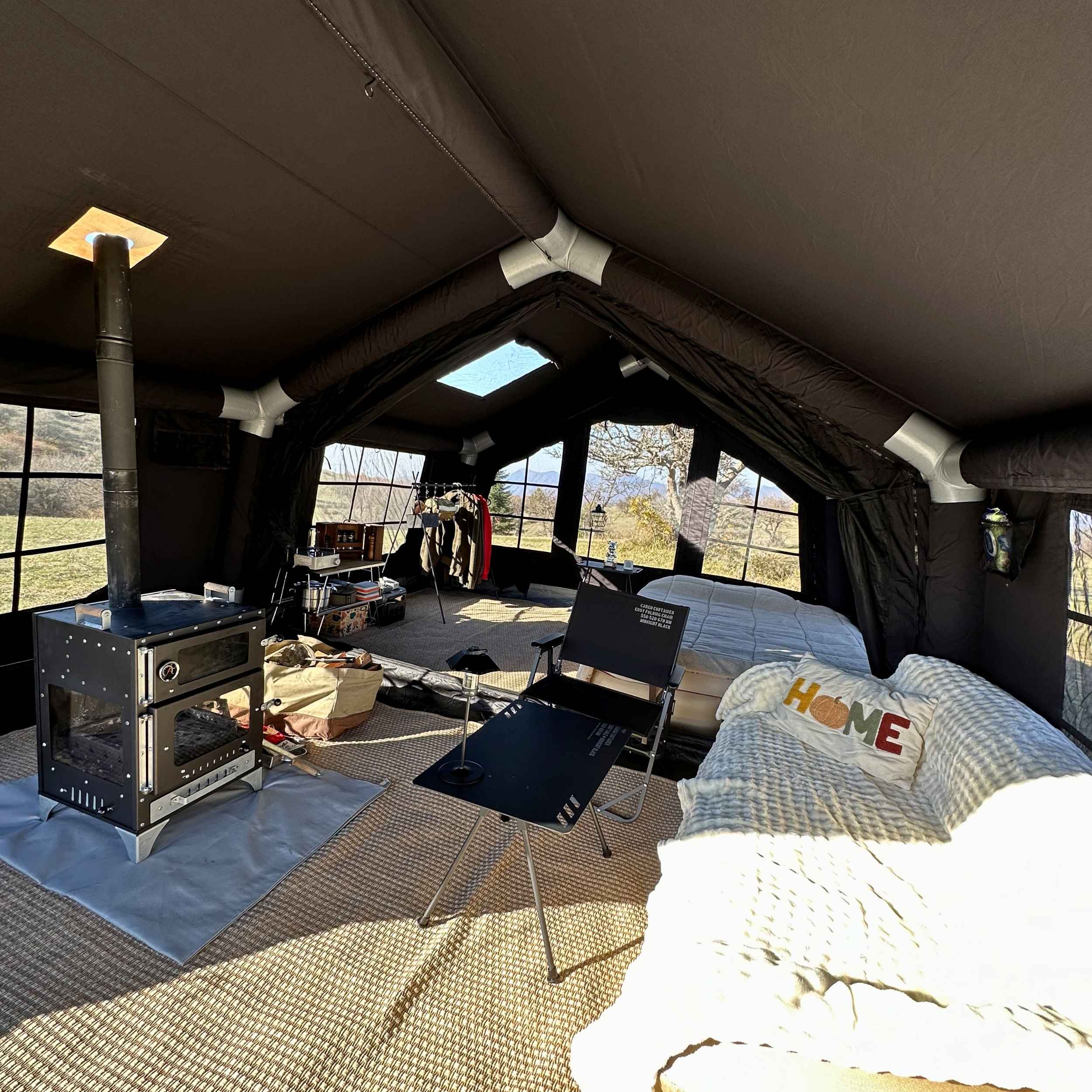 Coody RBM Koala 7 Black | 10 Person Inflatable Tent with Stove