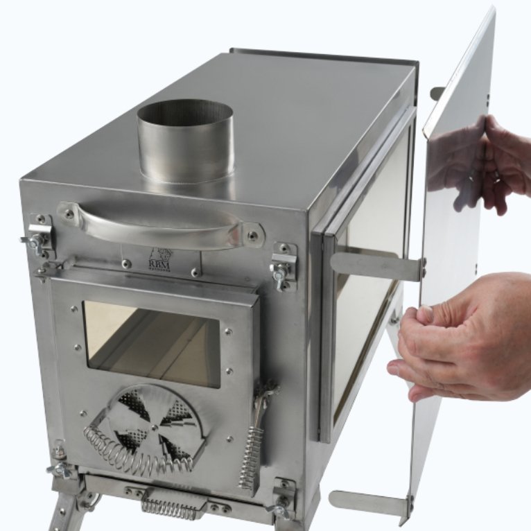 Durable stainless steel wood stove for 4 season camping