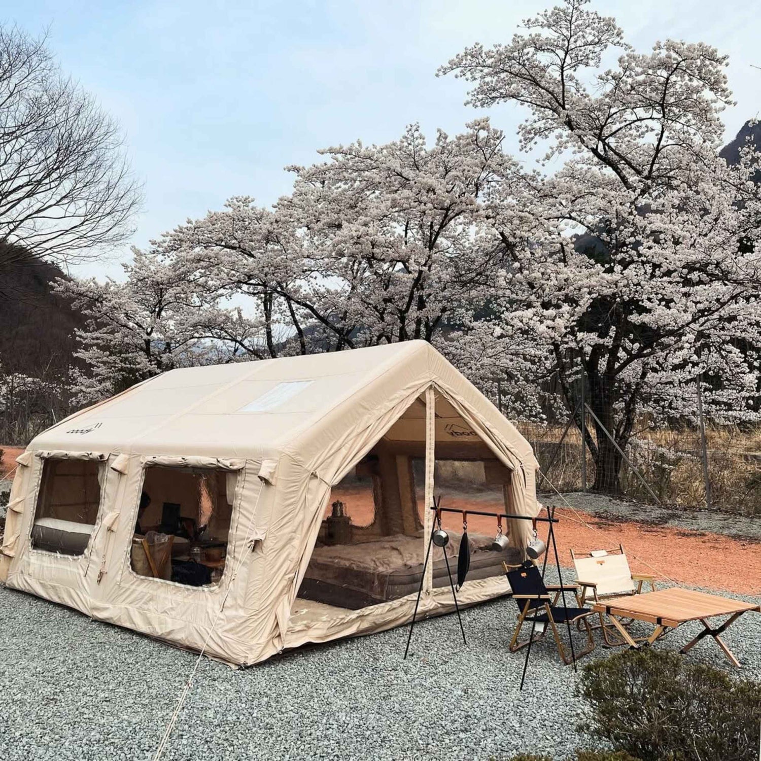 Coody 13.6 Beige (2-8 person) + RBM Wood Stove Caminus M - RBM Outdoors