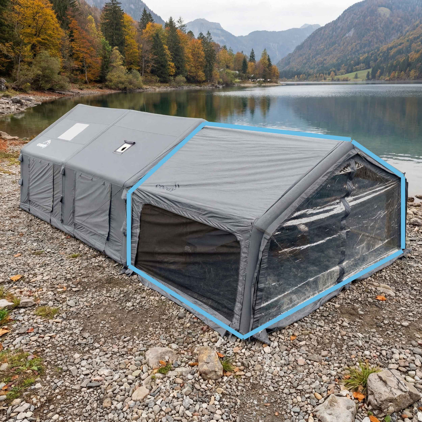 エアテント Inflatable Tent Coody Familia AirTent 17.2 Green for Camping (2-10 Person)