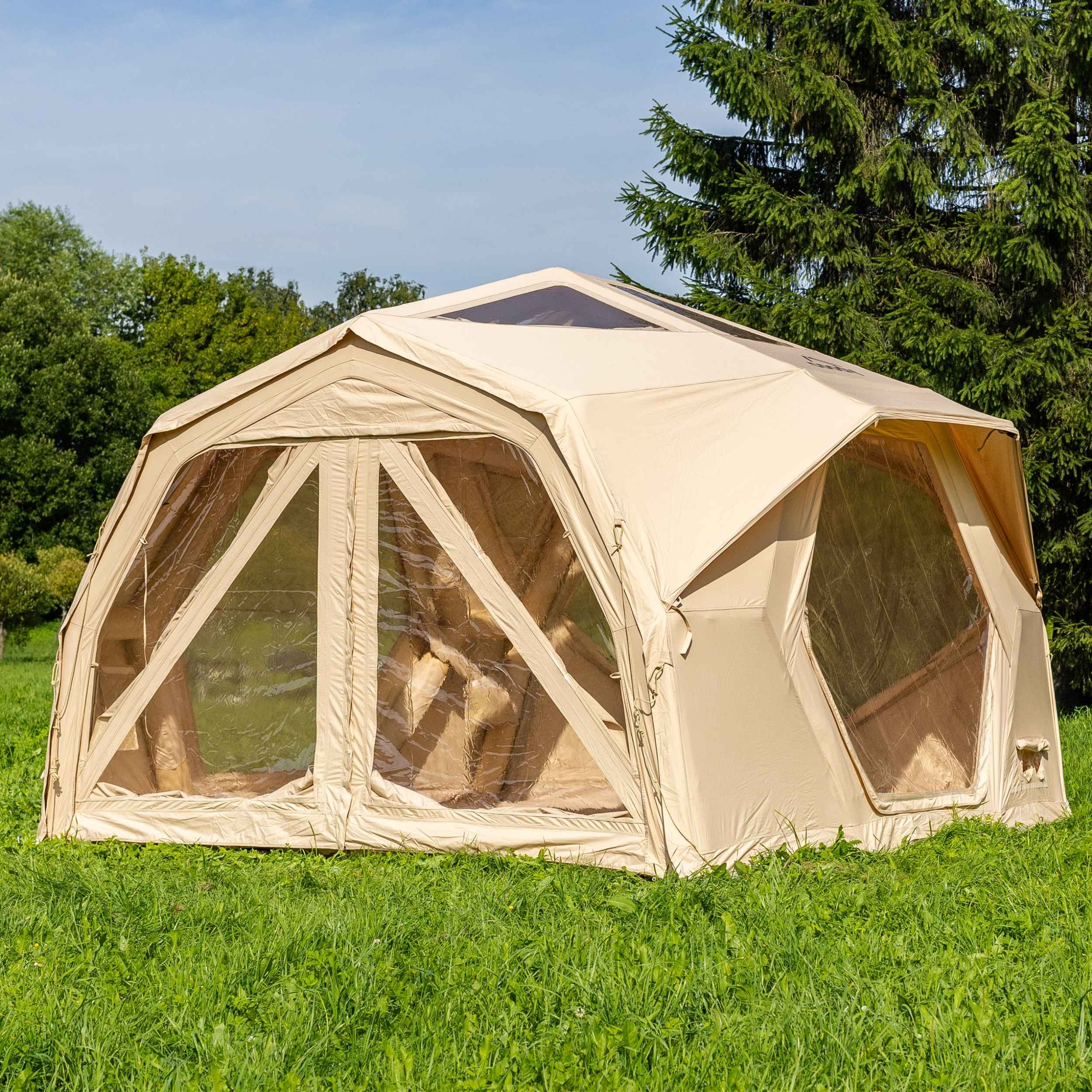 Coody Hub Pro Beige- Inflatable Tent for Camping (2-6 Person