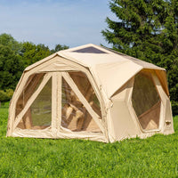Cooly Hub Pro Beige - Tente gonflable pour le camping (2-6 personnes)