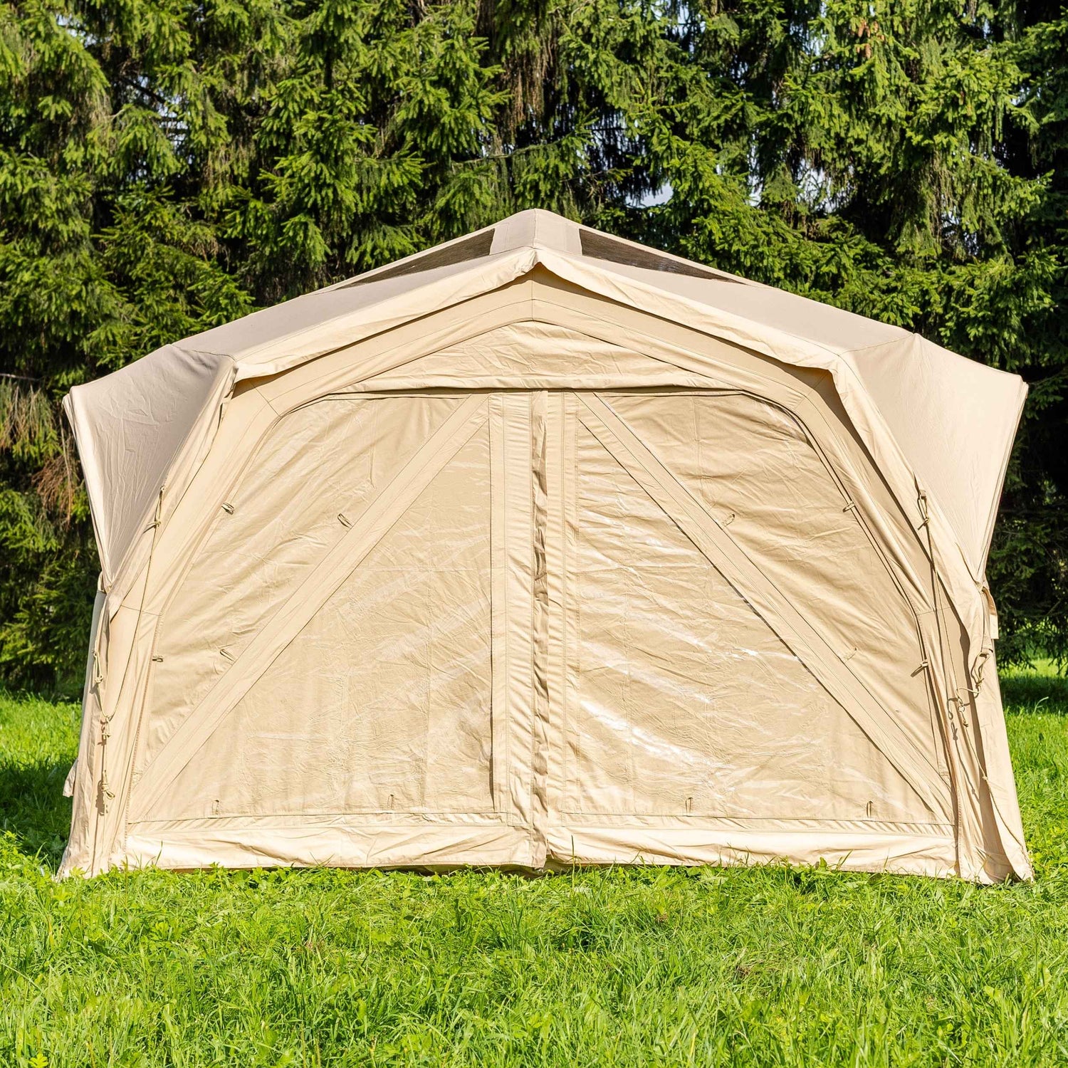 Cooly Hub Pro Beige - Tente gonflable pour le camping (2-6 personnes)