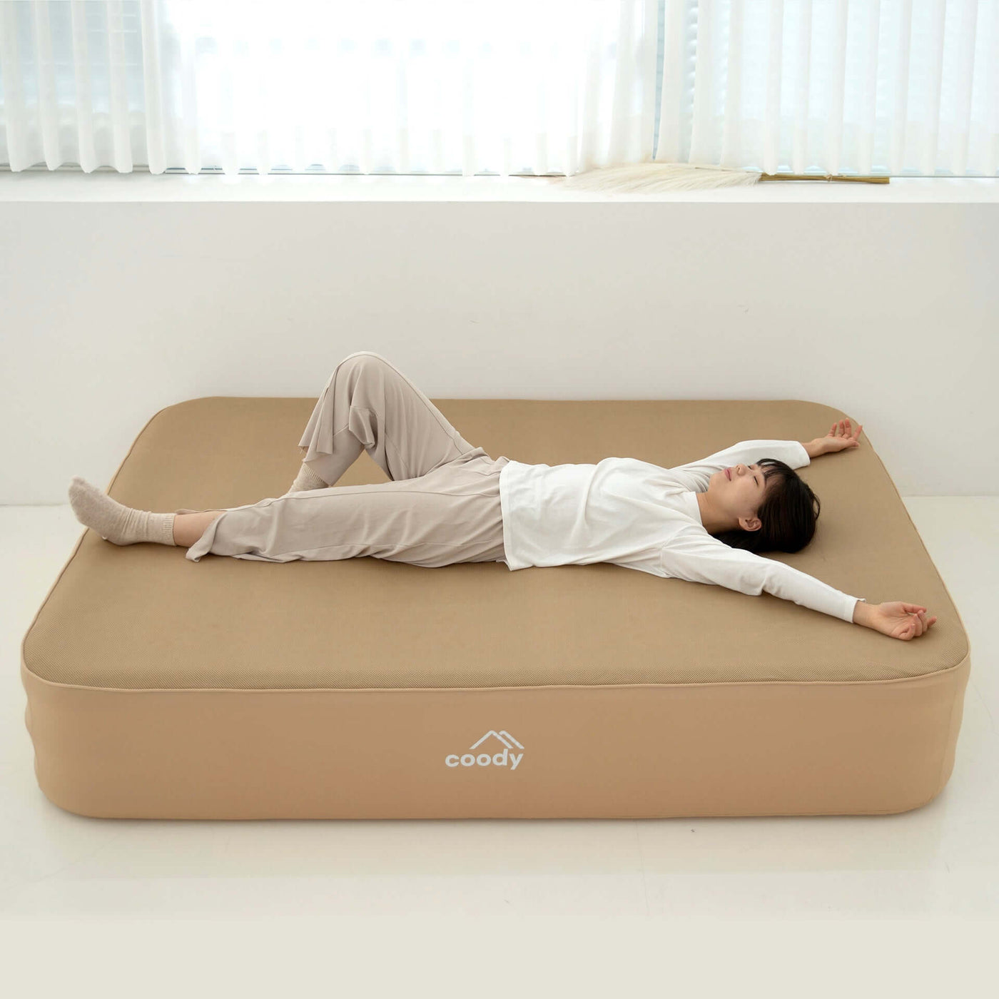 coody エアーマットレス シングル 35cm Coody Air Mattress (Beige)