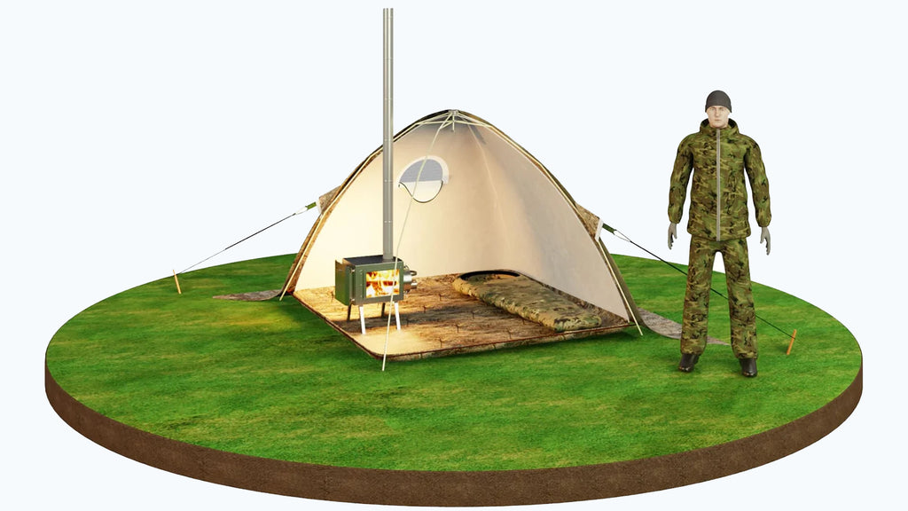 All-Season Tent with Stove Jack "Sputnik-3". Best tent for 1- 3 person.