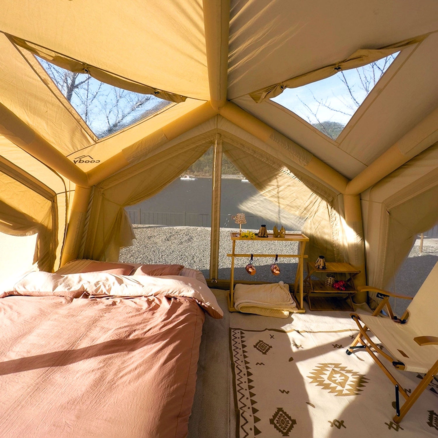 Coody Hub Beige (2-6 person) + Ground Sheet PVC + Carpet Coody Hub + Electric Pump - RBM Outdoors