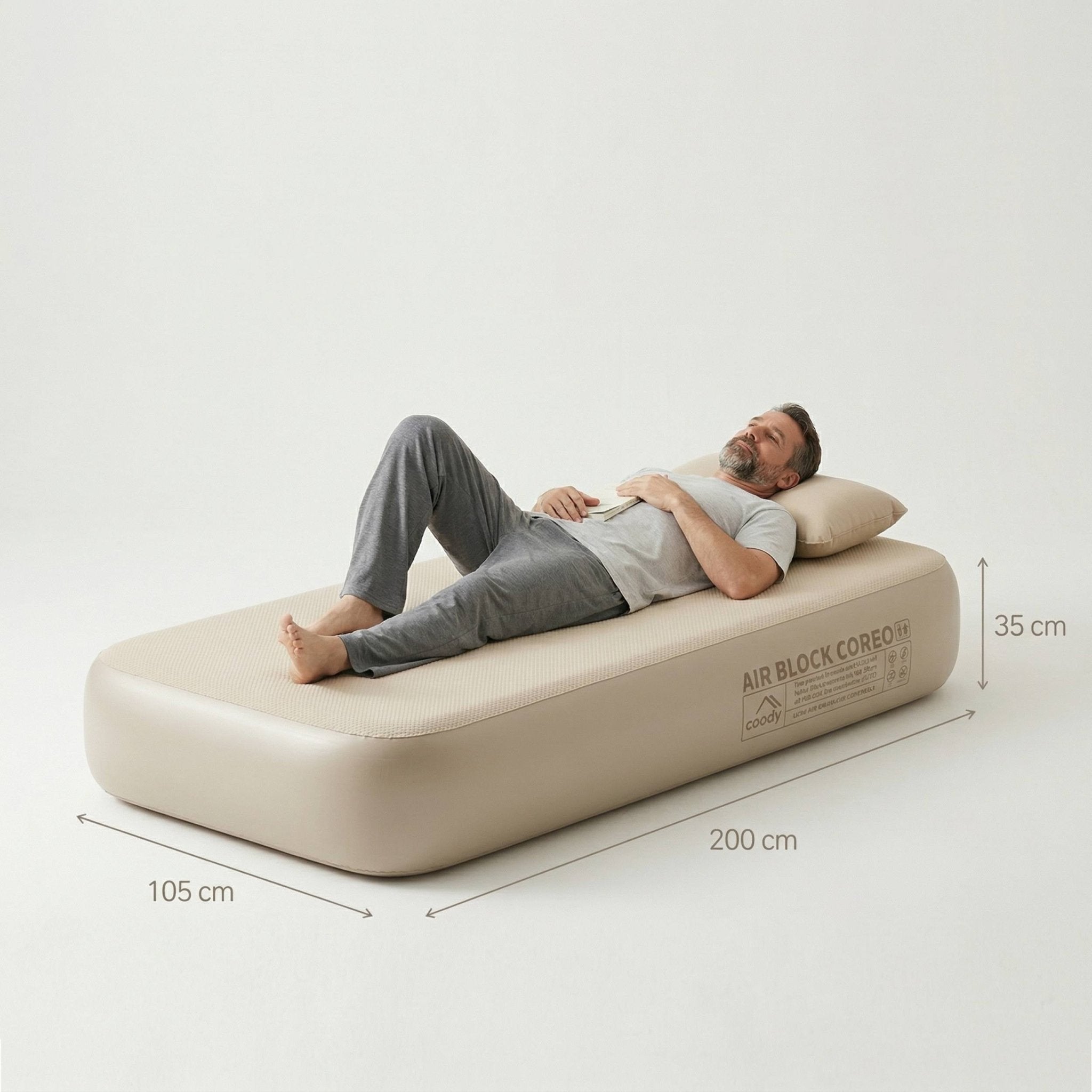 Coody Coreo Air Mattress Single (105 × 200 × 35 cm) – Structured