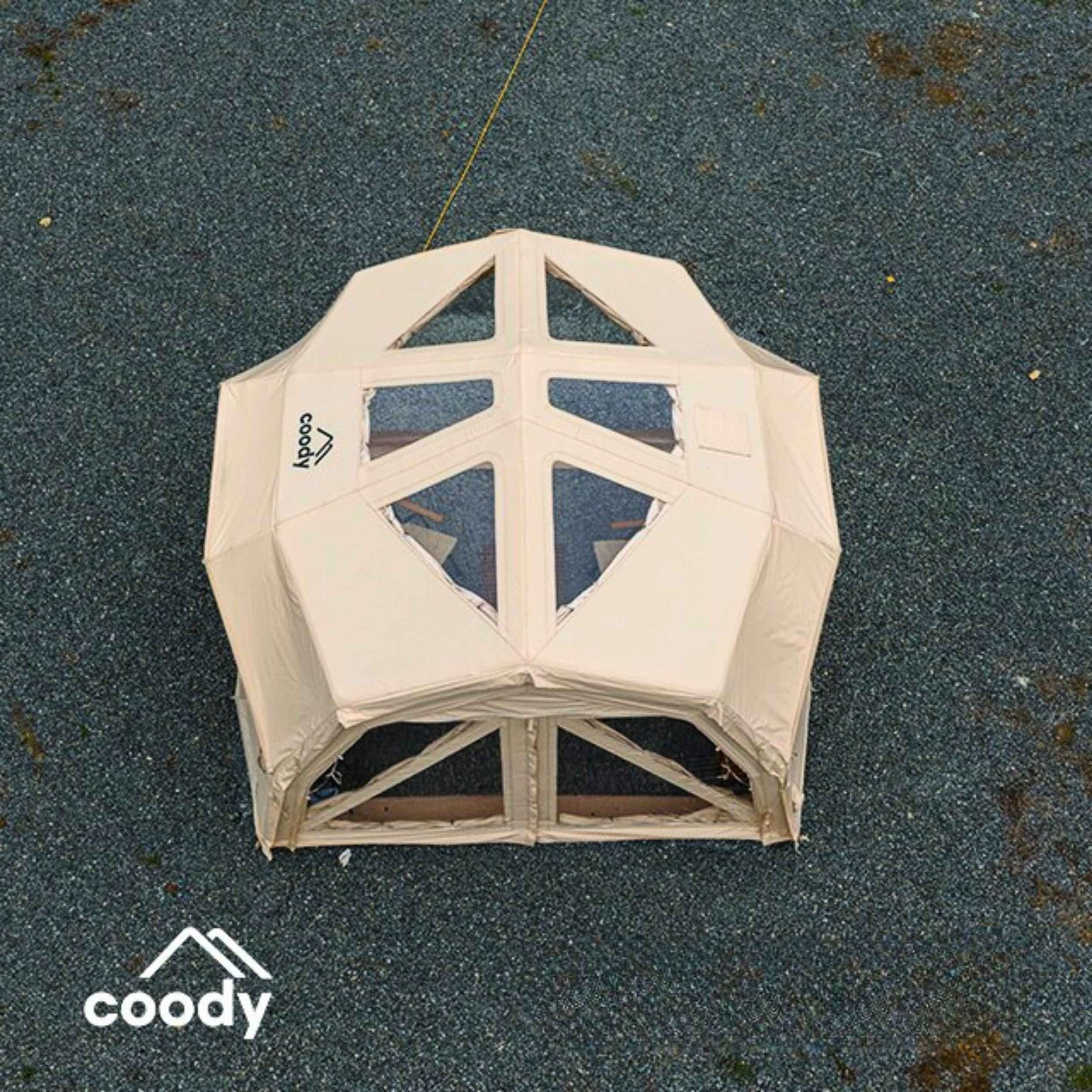 Coody Hub Pro Beige- Inflatable Tent for Camping (2-6 Person