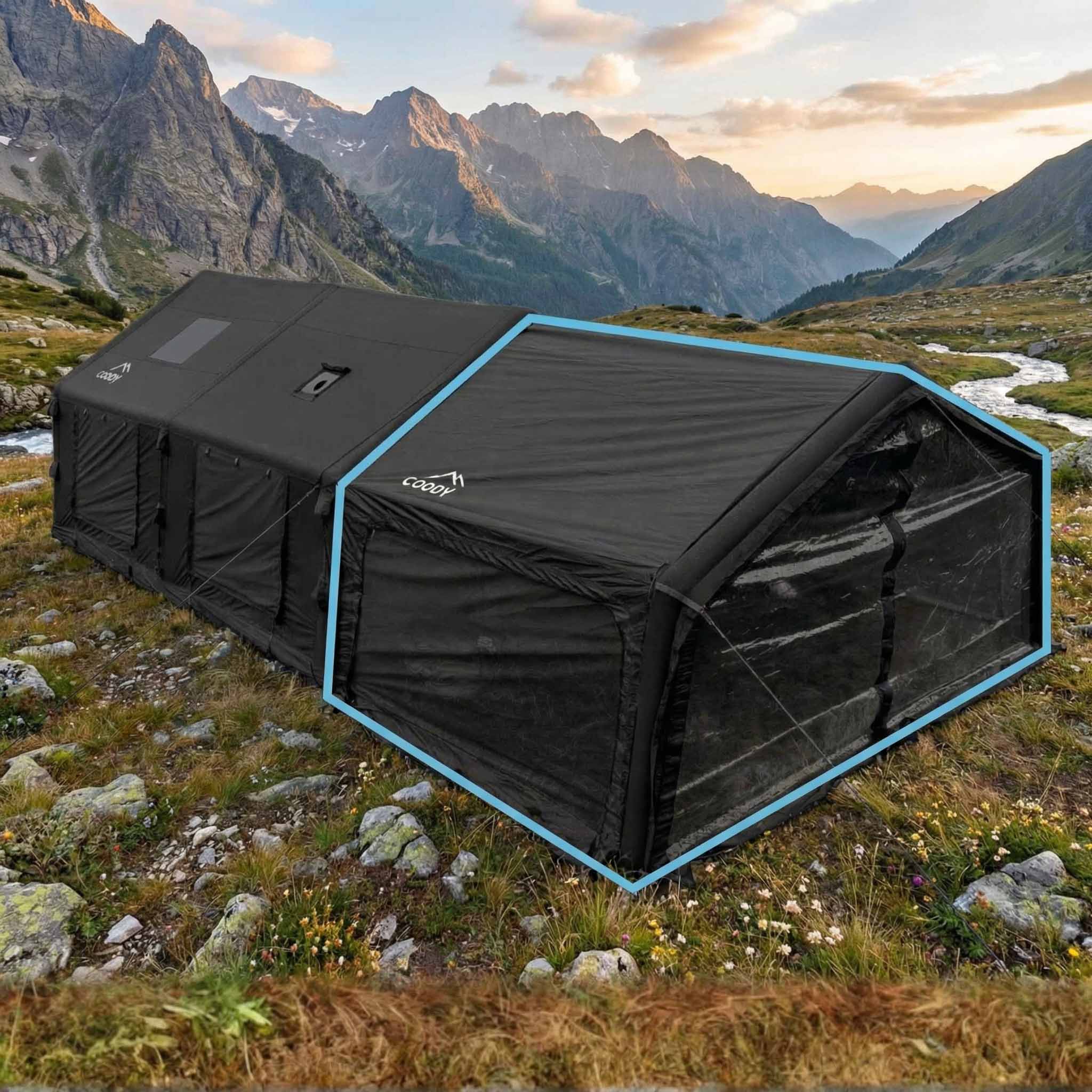 エアテント Inflatable Tent Coody AirTarp Black - Inflatable Canopy for Tent 17.2, 13.6, Hub, 10.0
