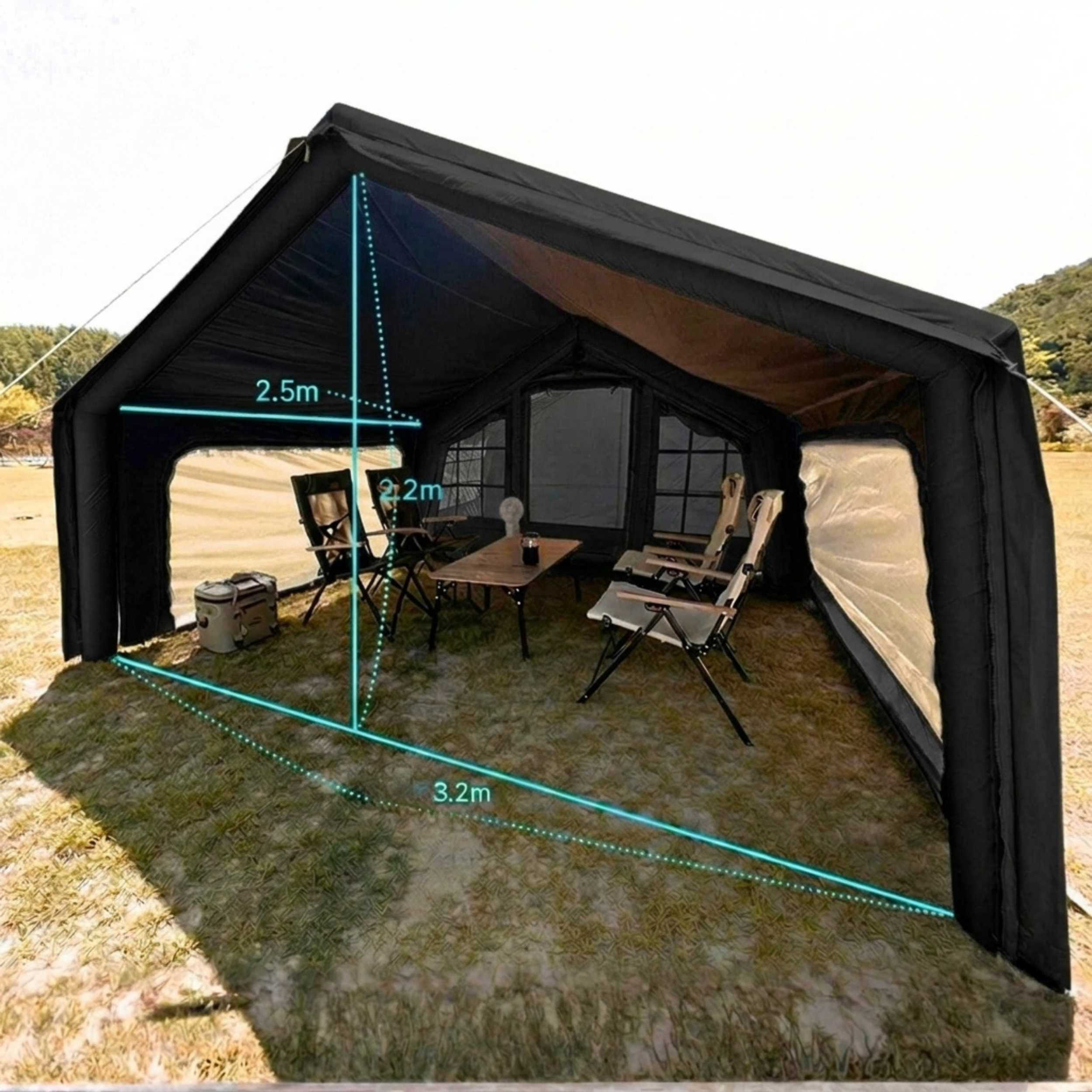 Coody AirTarp Inflatable Canopy Extension for 8.0 AirTent – Black