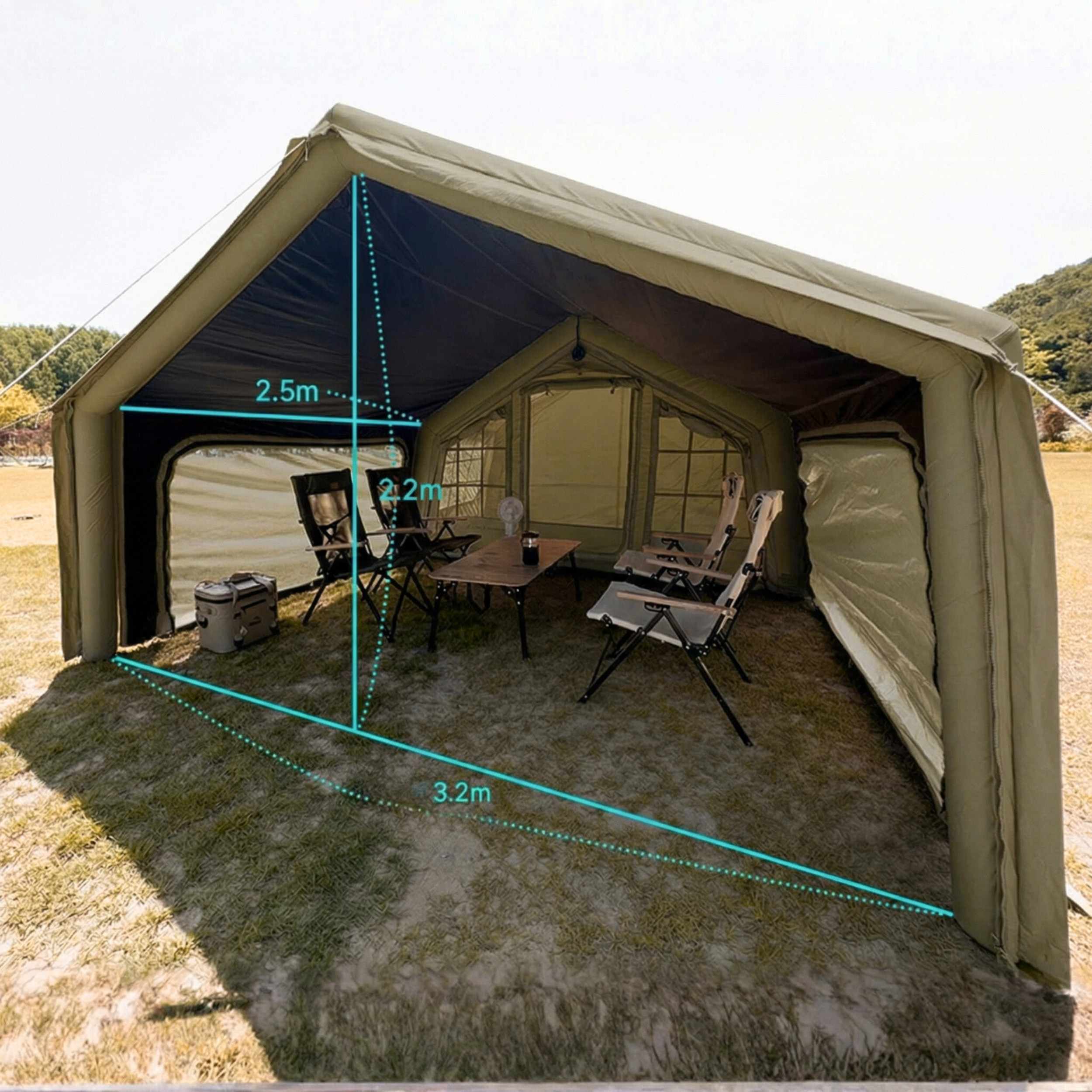 Coody AirTarp Forest Green - Inflatable Canopy for Tent 8.0 – RBM