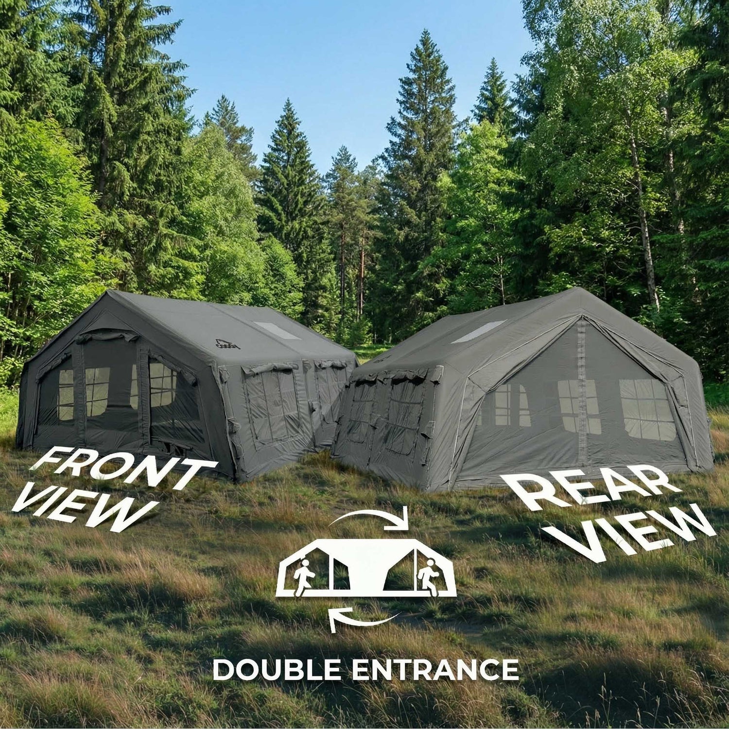 Coody 13.6 (Koala-5) Gray Inflatable Tent House for Camping (2-8 person) - RBM Outdoors