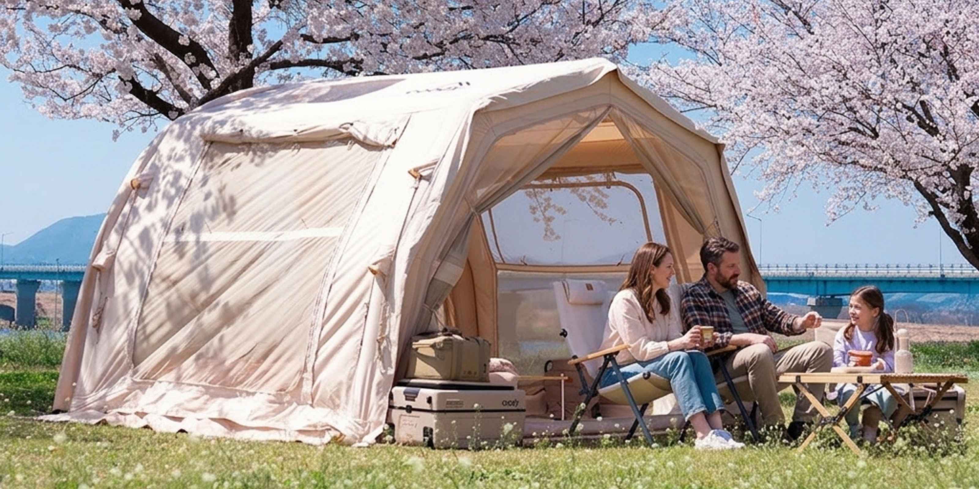 Coody 10.0 PRO Beige Premium Inflatable Canvas Tent for 2–4