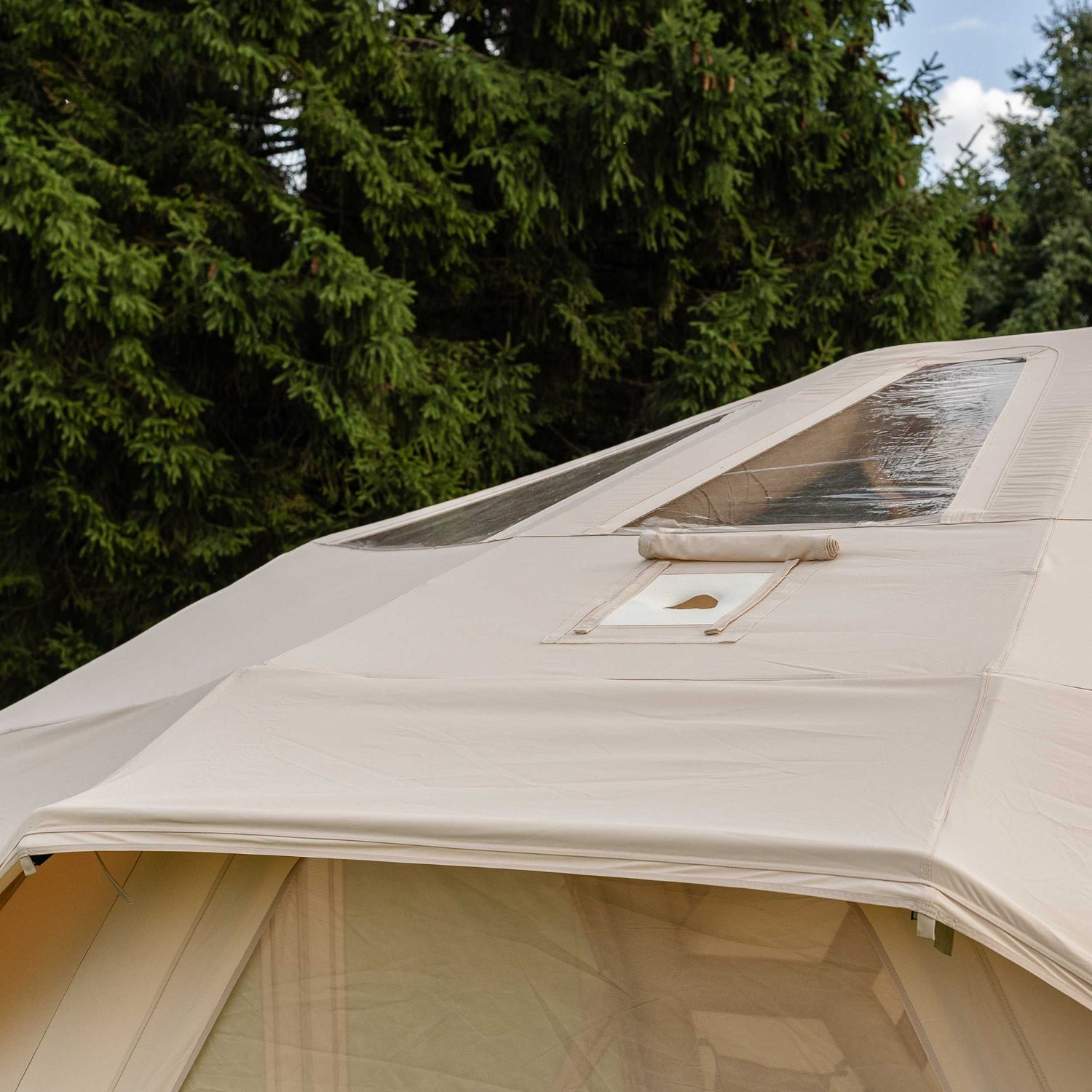 Cooly Hub Pro Beige - Tente gonflable pour le camping (2-6 personnes)