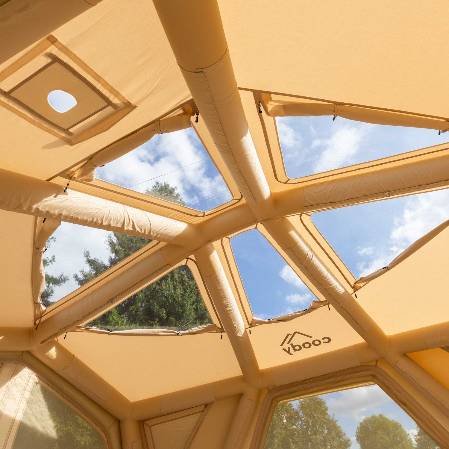 Cooly Hub Pro Beige - Tente gonflable pour le camping (2-6 personnes)