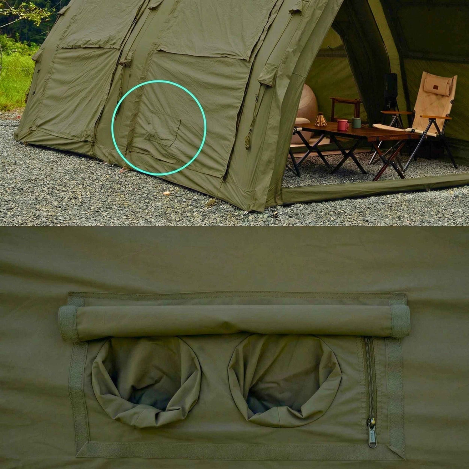 Coody Familia AirTent 17.2 Pro Forest Green- Inflatable Tent for Camping (2-10 Person)