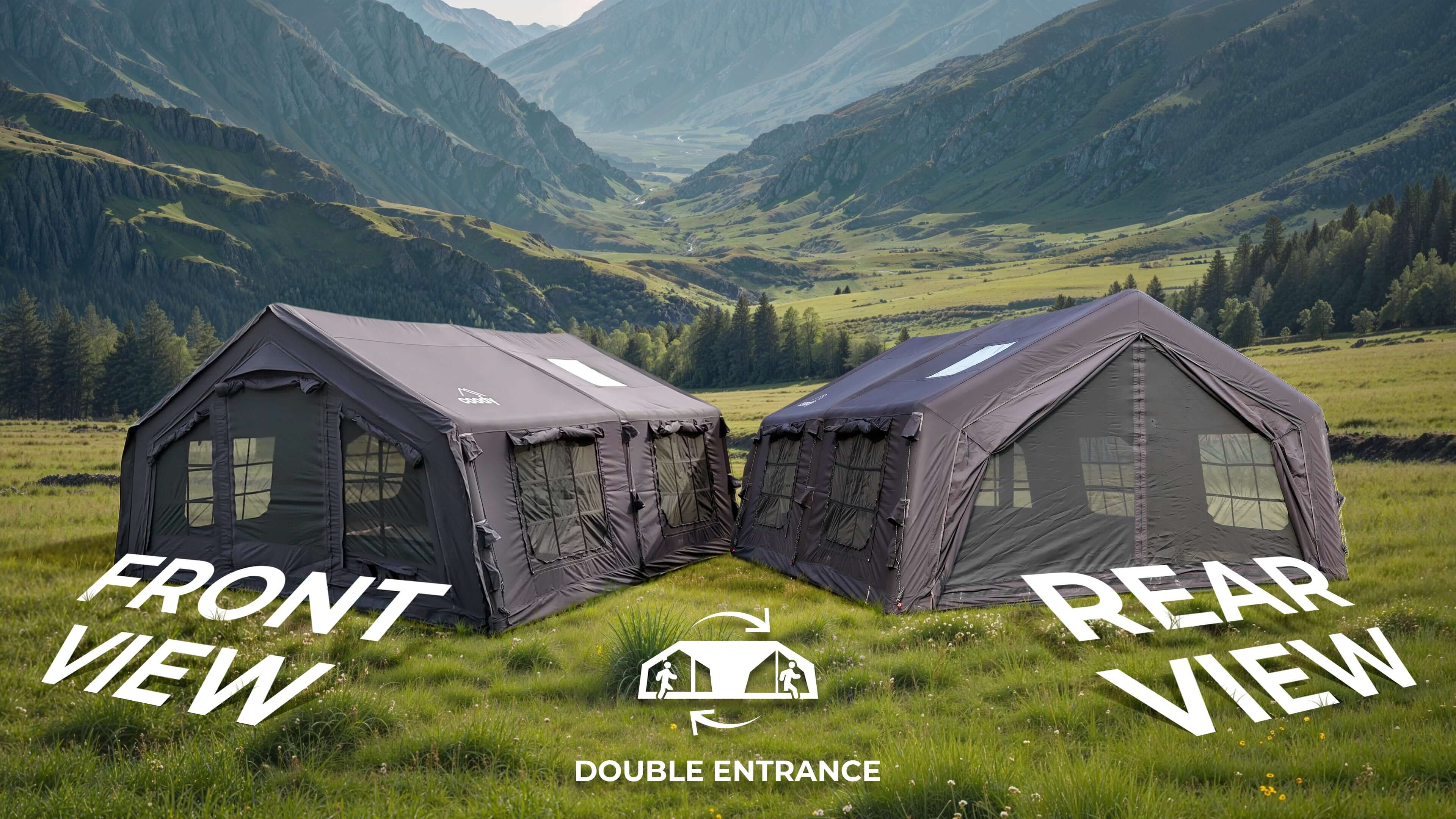 Coody 17.2 Black (2-10 person)+ RBM Wood Stove Caminus M – RBM