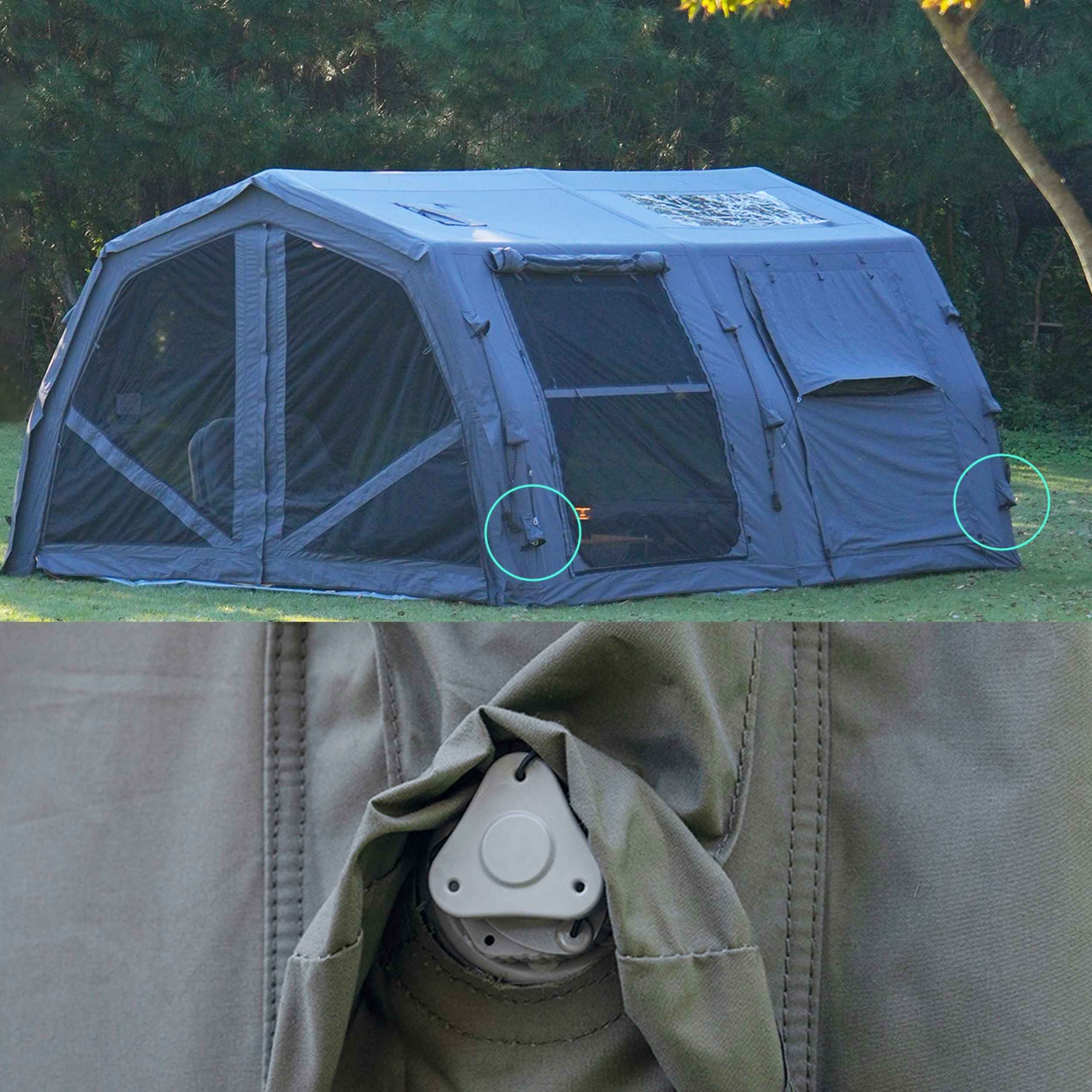 Coody Familia AirTent 17.2 Pro Forest Green- Inflatable Tent for