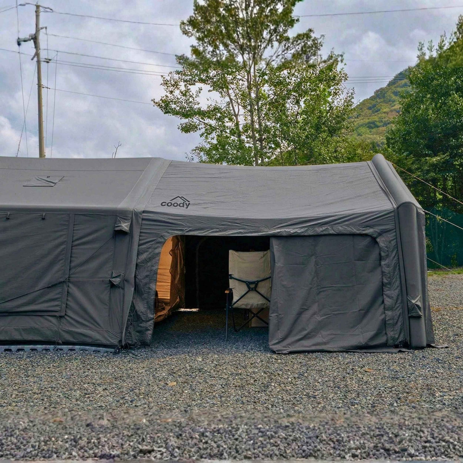 Coody AirTarp Forest Green - Toldo inflable para tienda de campaña (17,2, 13,6, cubo, 10,0)