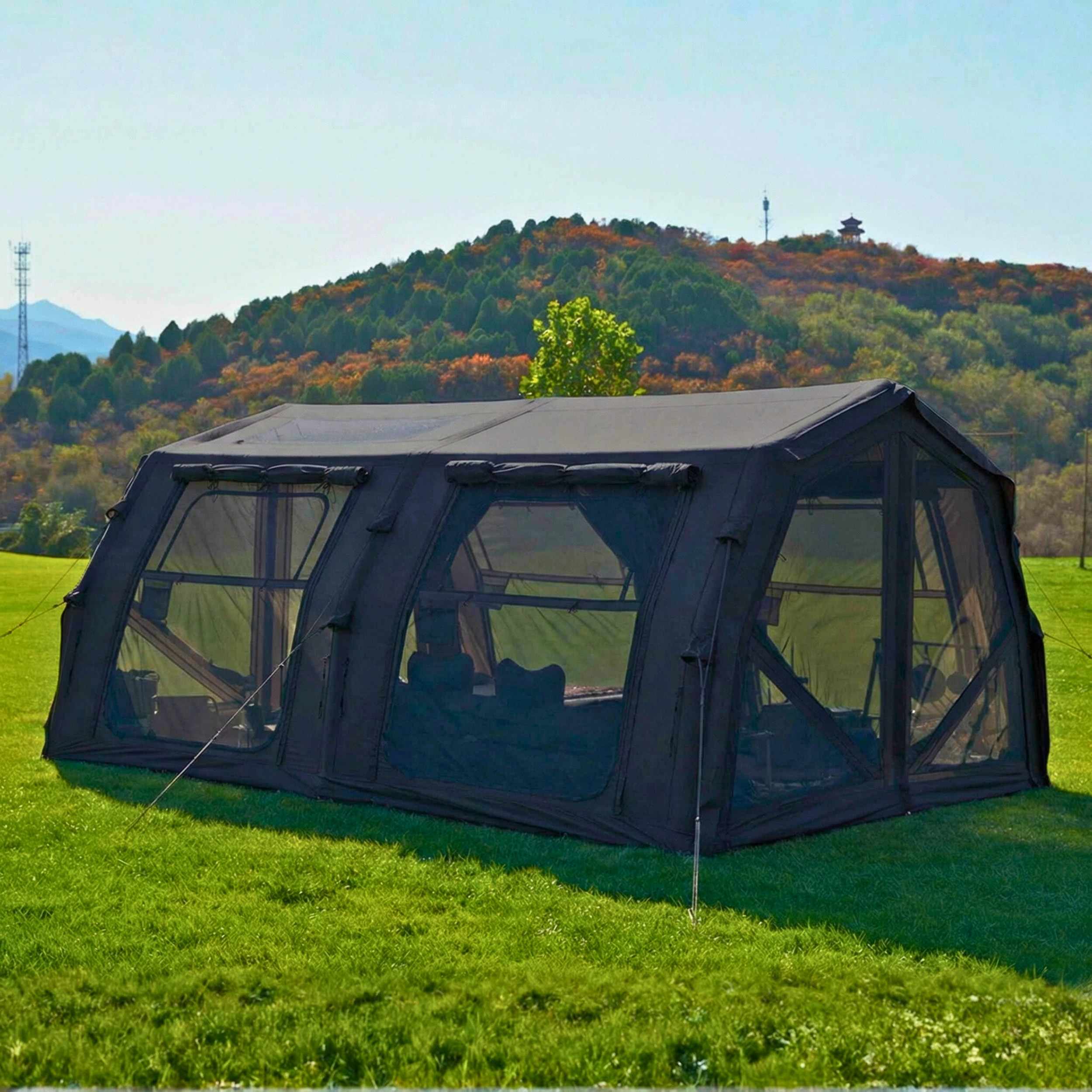 Coody Familia AirTent 17.2 PRO Black (2-10 Person)+Electric Pump+