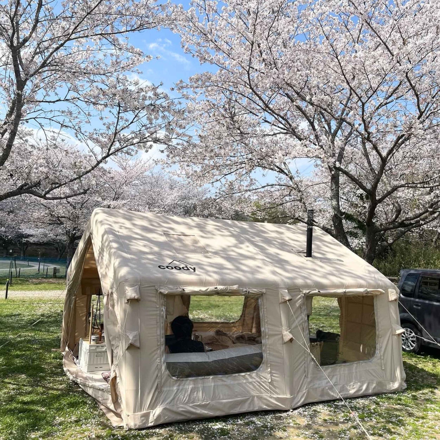 eberlestock micro condo tent Coody 13.6 Beige (2-8 person) + RBM Wood Stove Caminus M