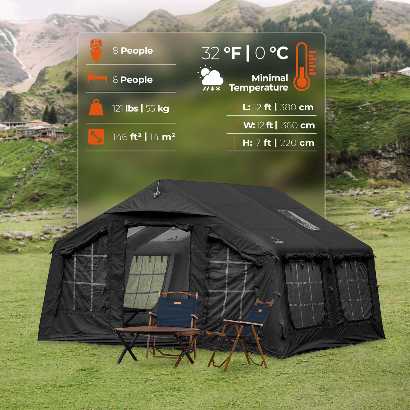 Coody 13.6 | RBM Outdoors Koala 5 Black | Inflatable Tent