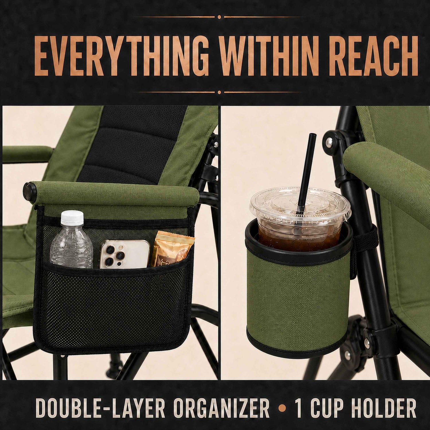 Coody Ouke Padded Camping Chair – Green