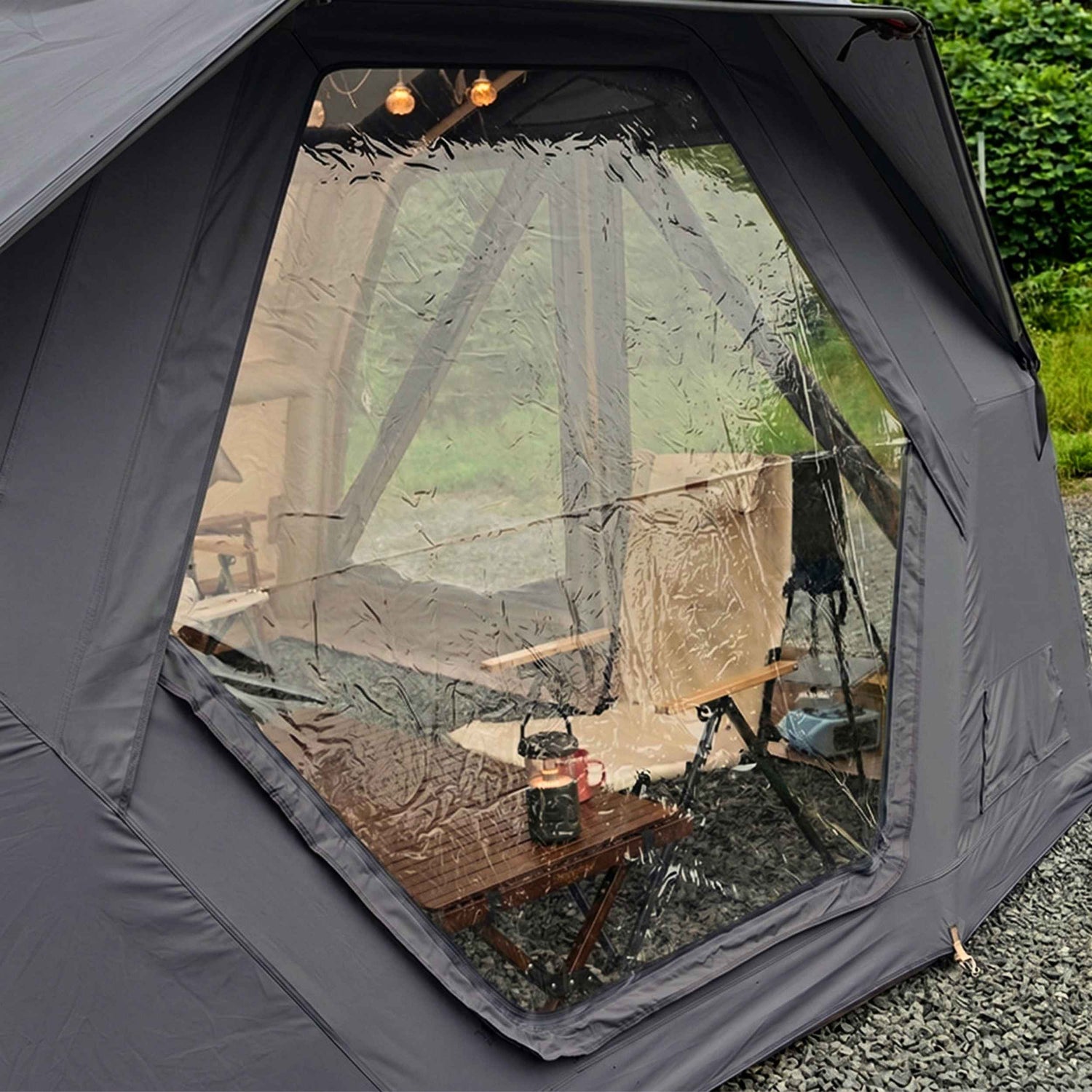 Coody Hub Pro Gray - Inflatable Tent for Camping (2-6 Person)