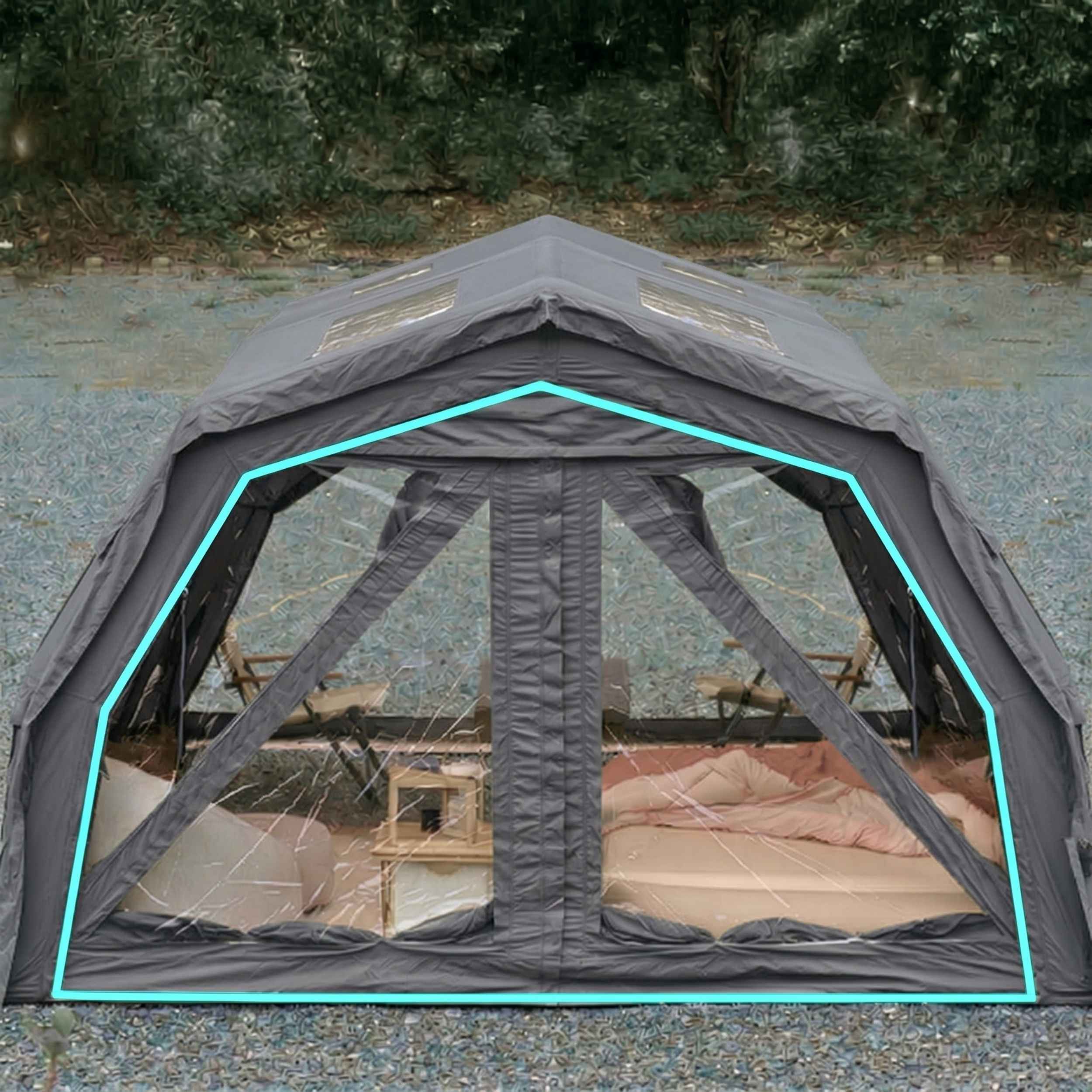 Coody Familia AirTent 17.2 PRO Gray (2-10 Person)+Electric Pump+