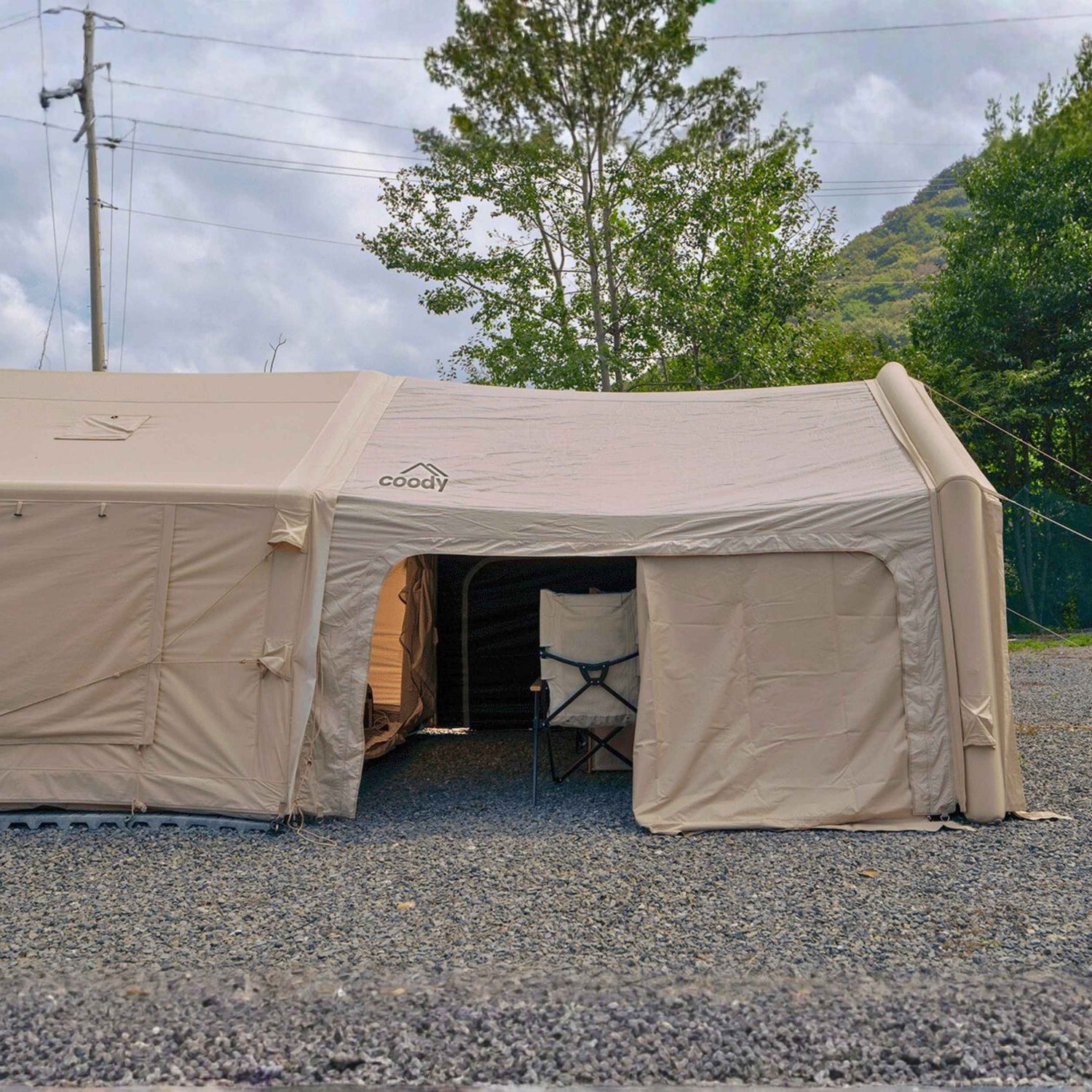 Coody AirTarp Forest Green - Toldo inflable para tienda de campaña (17,2, 13,6, cubo, 10,0)