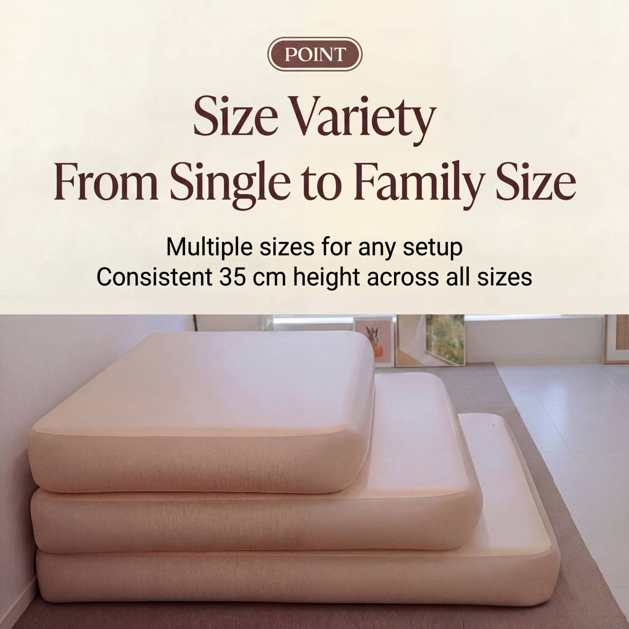 Coody Coreo Air Mattress Single (105 × 200 × 35 cm) – Structured