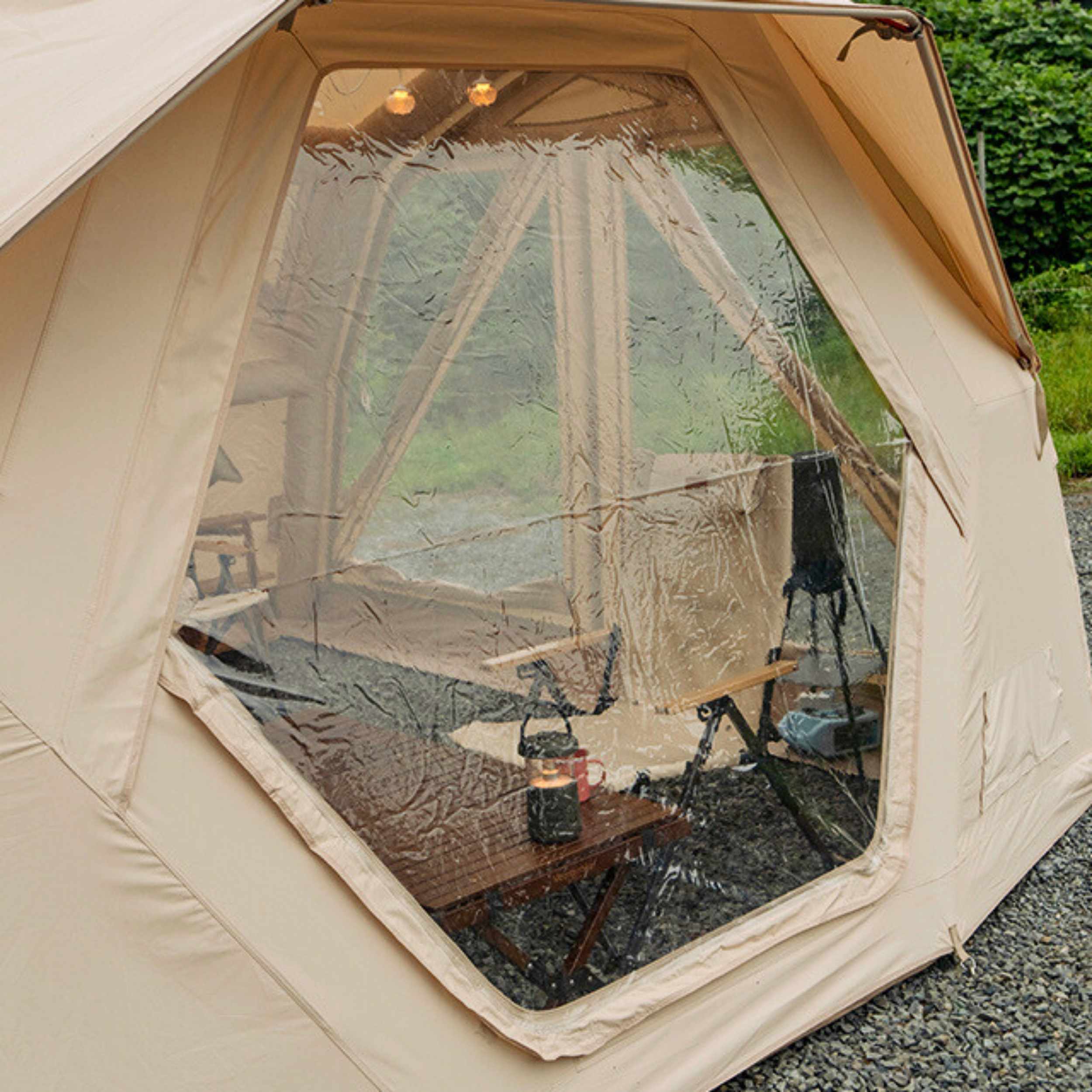 Coody Hub Pro Beige- Inflatable Tent for Camping (2-6 Person