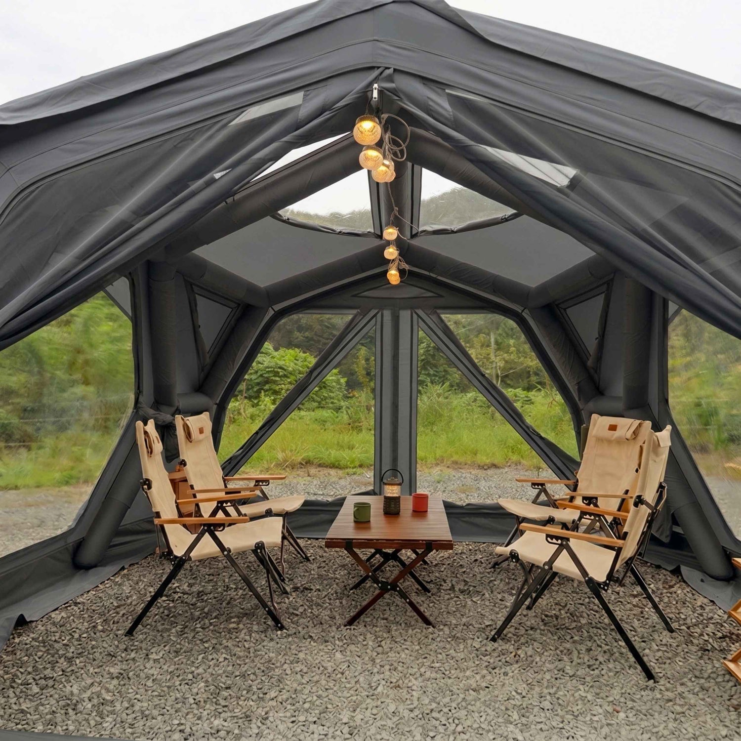 Coody Hub Pro Gray - Inflatable Tent for Camping (2-6 Person)