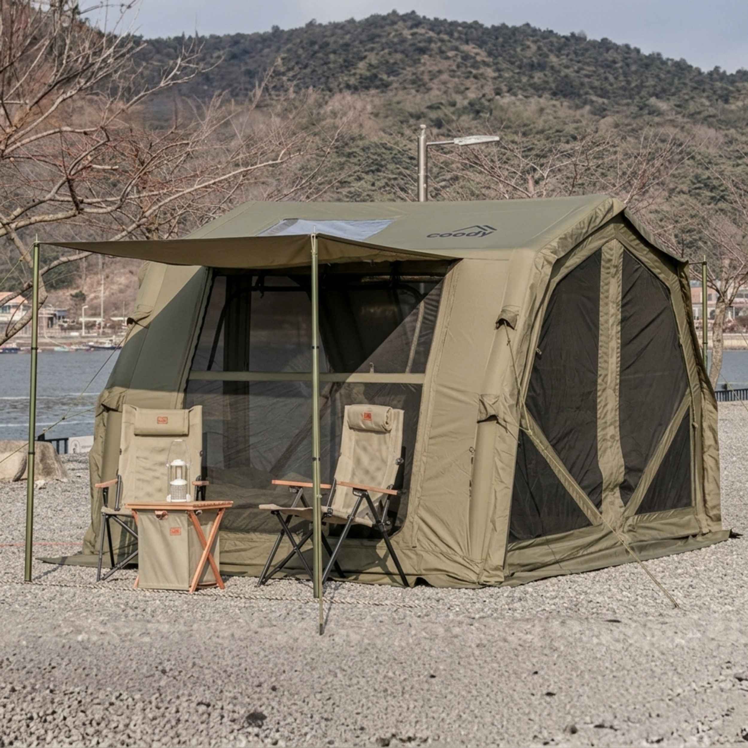 Coody 10.0 PRO Forest Green Premium Inflatable Canvas Tent for 2–4
