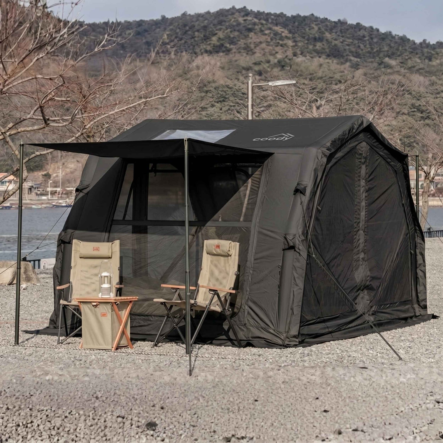 Coody 10.0 PRO Black Premium Inflatable Canvas Tent for 2–4 Campers