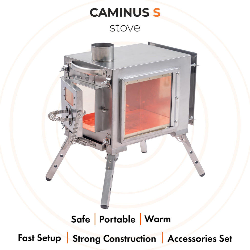 Small Wood Stove With Fire-Resistant Glass "Caminus S".