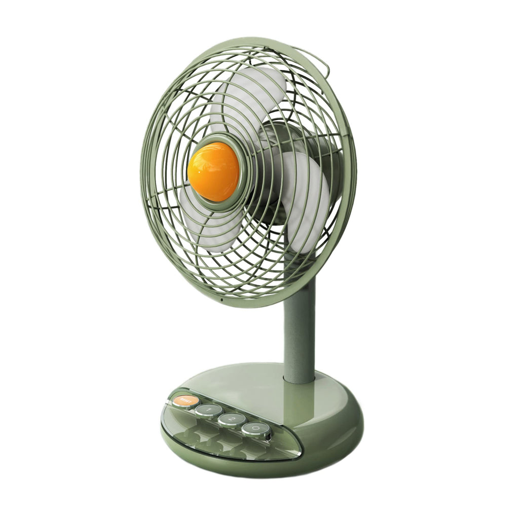 Small Desk Fan Usb Powered - Portable Quiet Vintage Oscillating Fan 2 Speeds