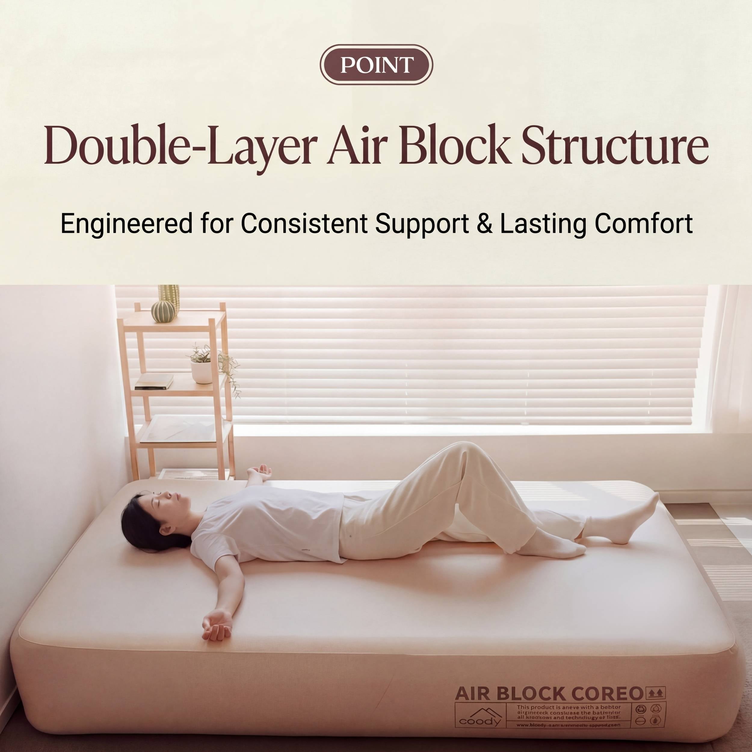 Coody Coreo Air Mattress King (180*200*35 cm) – Structured Air