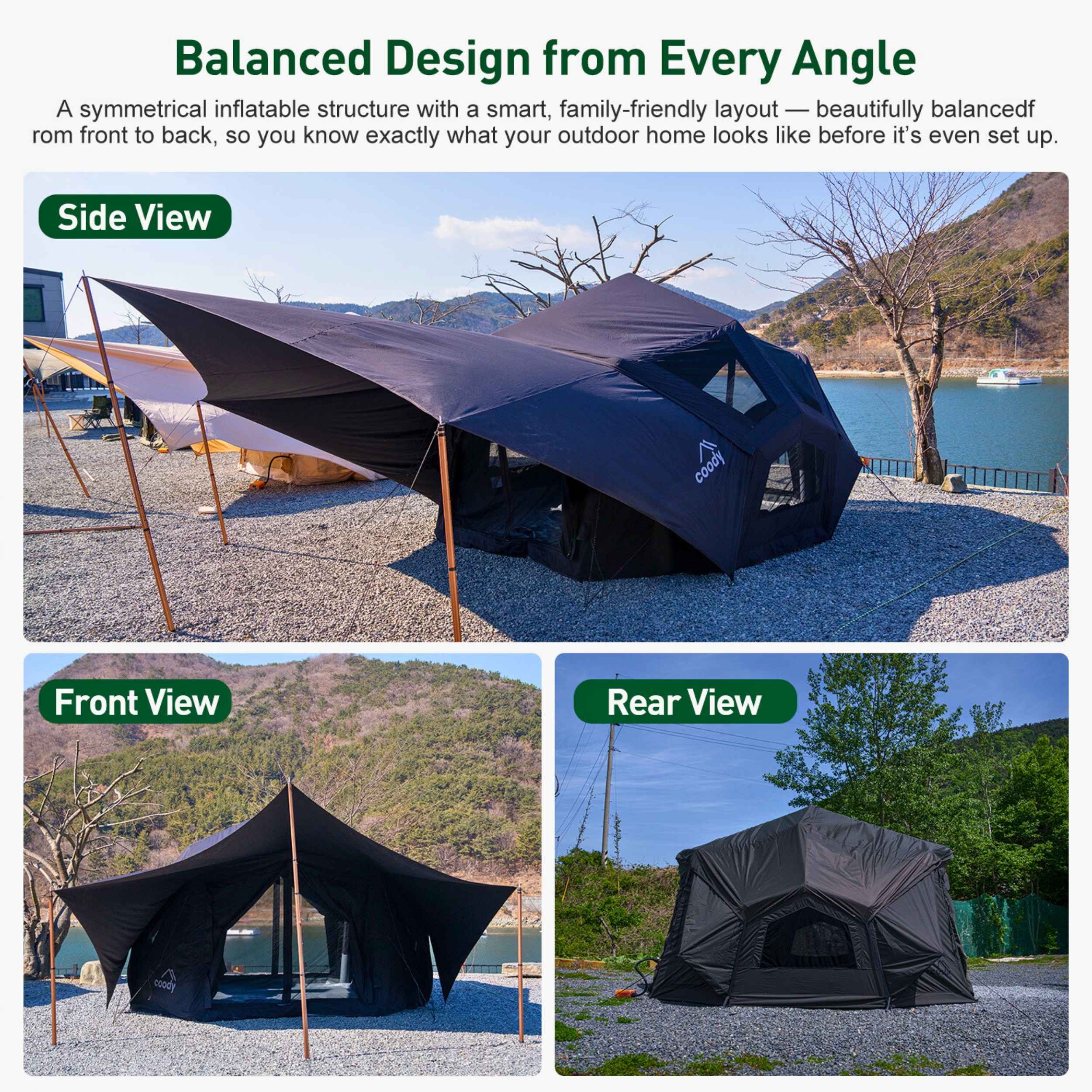 Bestona Black Inflatable Tent | 2–4 Person Air Tent – RBM Outdoors