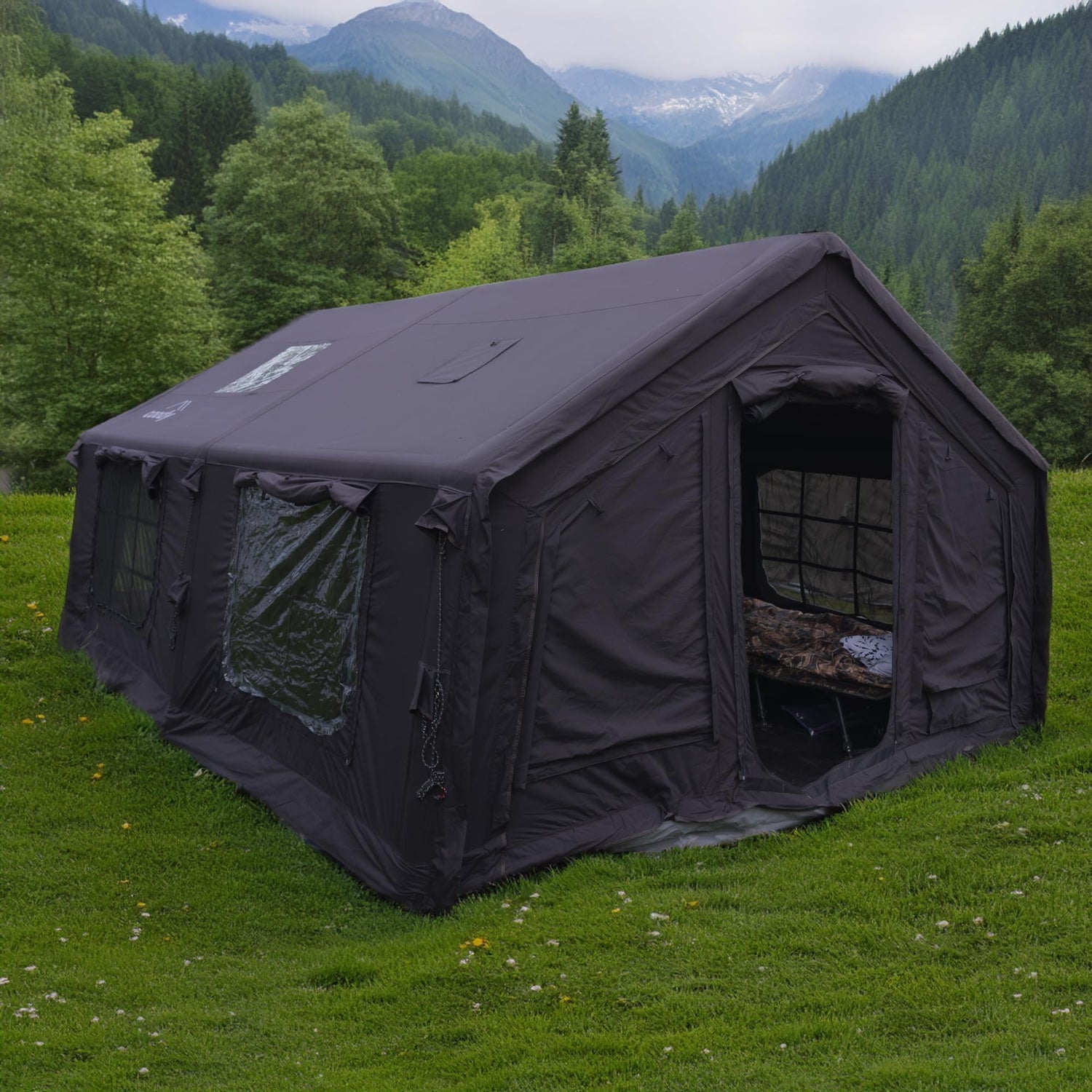 Coody 13.6 (Koala-5) Black Inflatable Tent for Camping (2-8 person) - RBM Outdoors