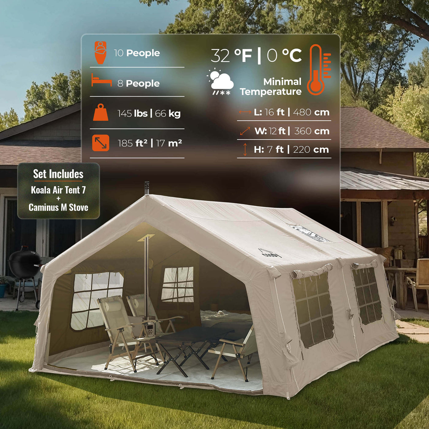 Coody 17.2 | RBM Outdoors (Koala 7) Beige + Wood Stove Caminus M